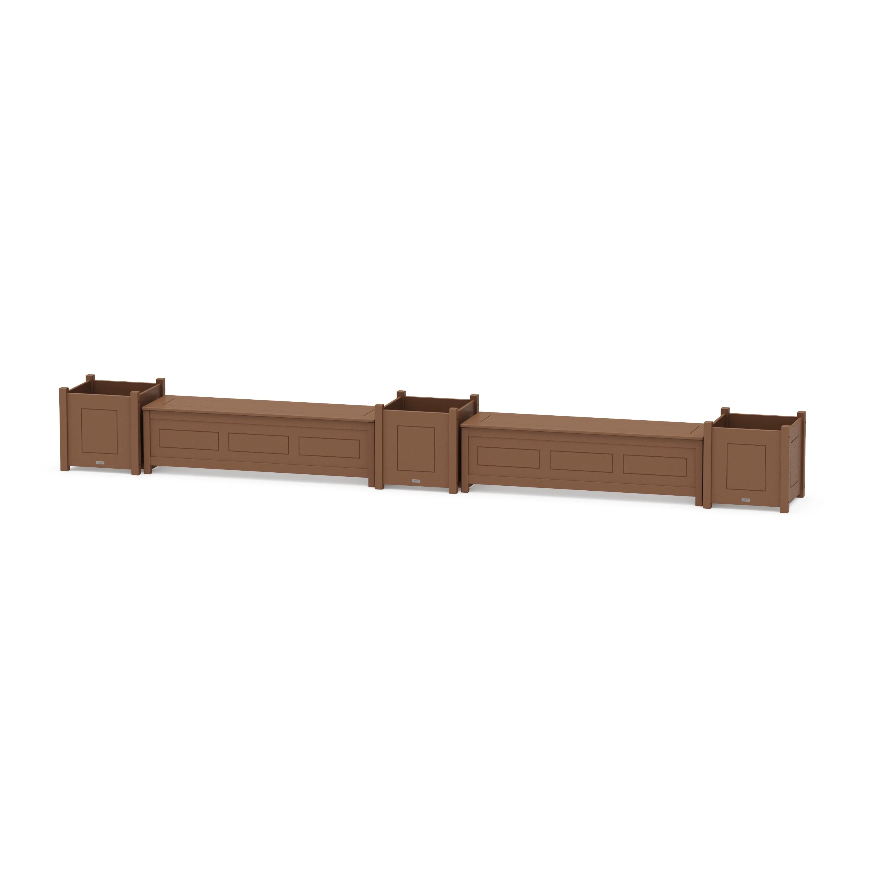 60" Country Living Straight Double Planter Storage Bench Set- Large - Image 7