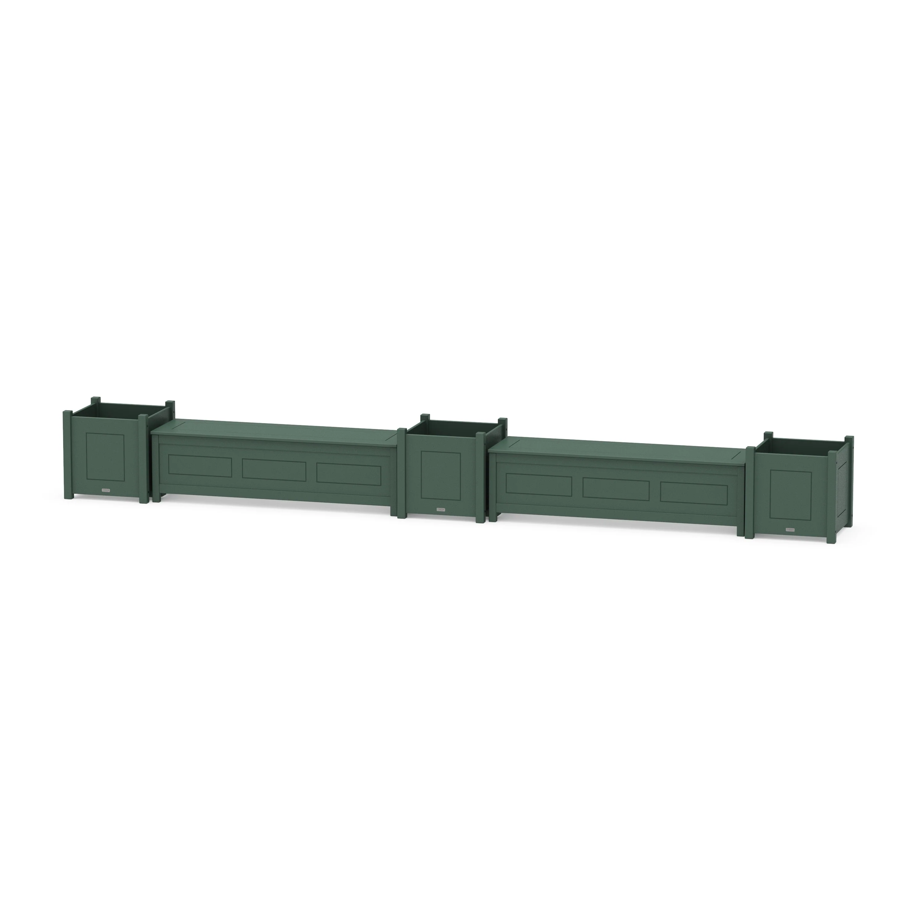 60" Country Living Straight Double Planter Storage Bench Set- Large - Image 8
