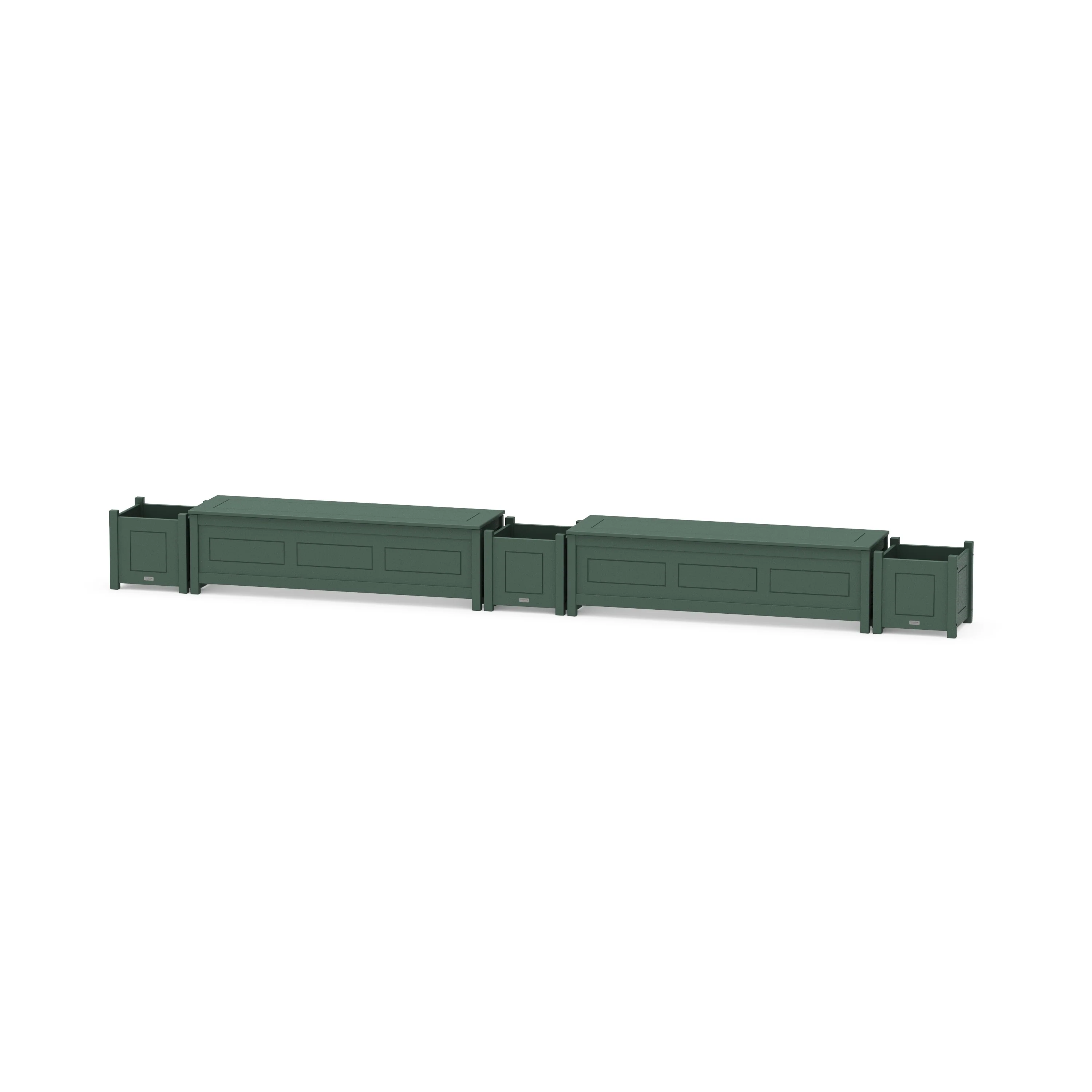 60" Country Living Straight Double Planter Storage Bench Set - Image 5