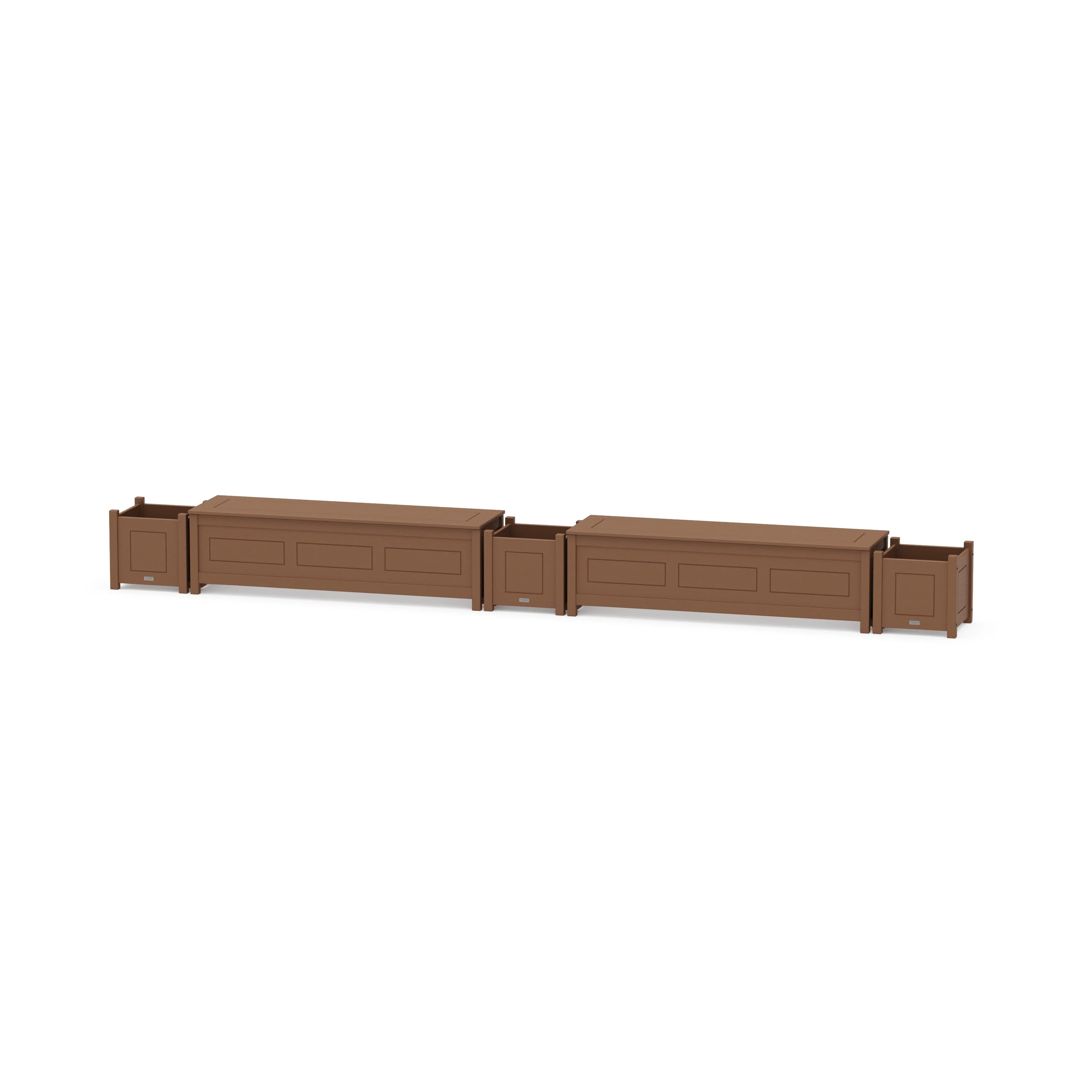 60" Country Living Straight Double Planter Storage Bench Set - Image 7
