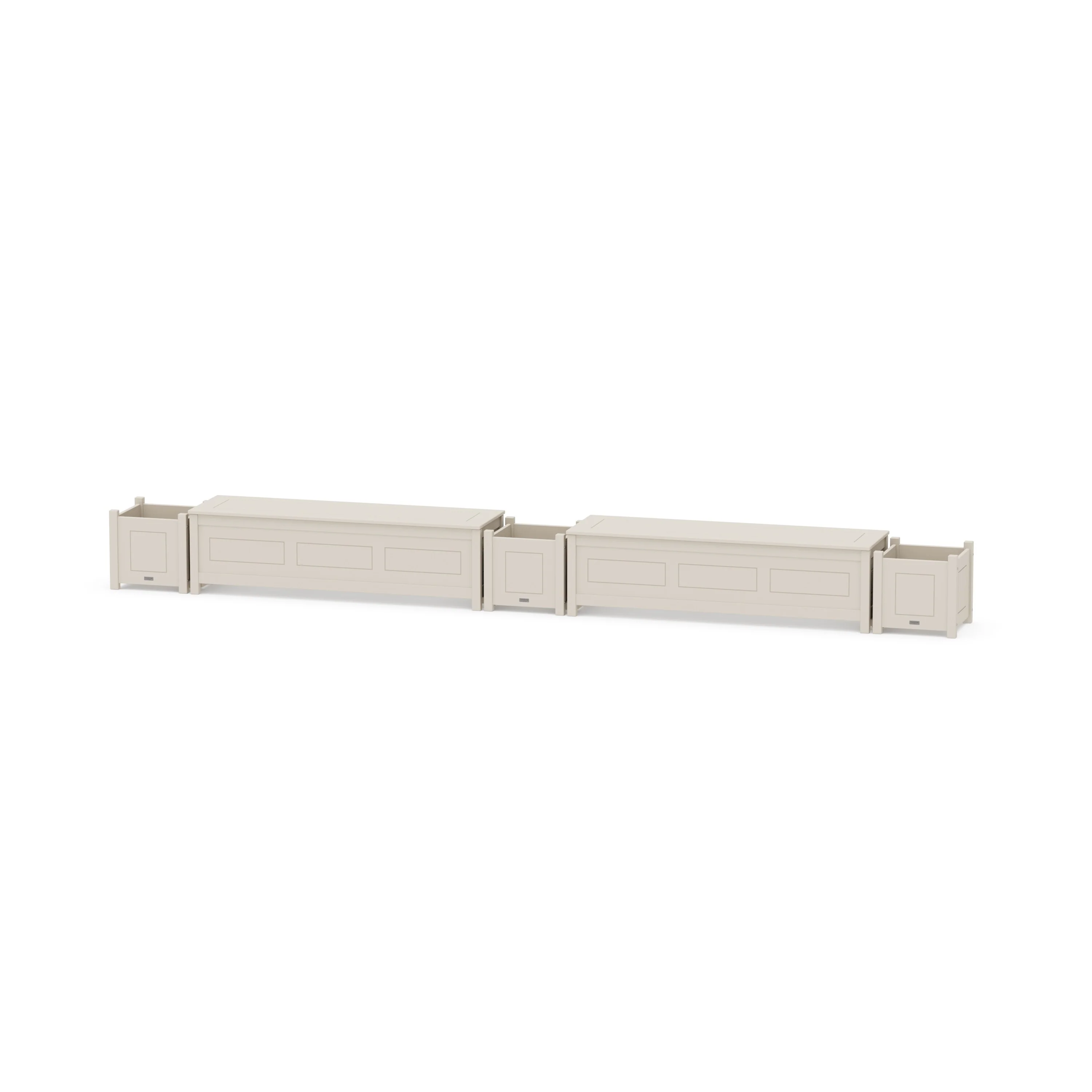 60" Country Living Straight Double Planter Storage Bench Set - Image 8