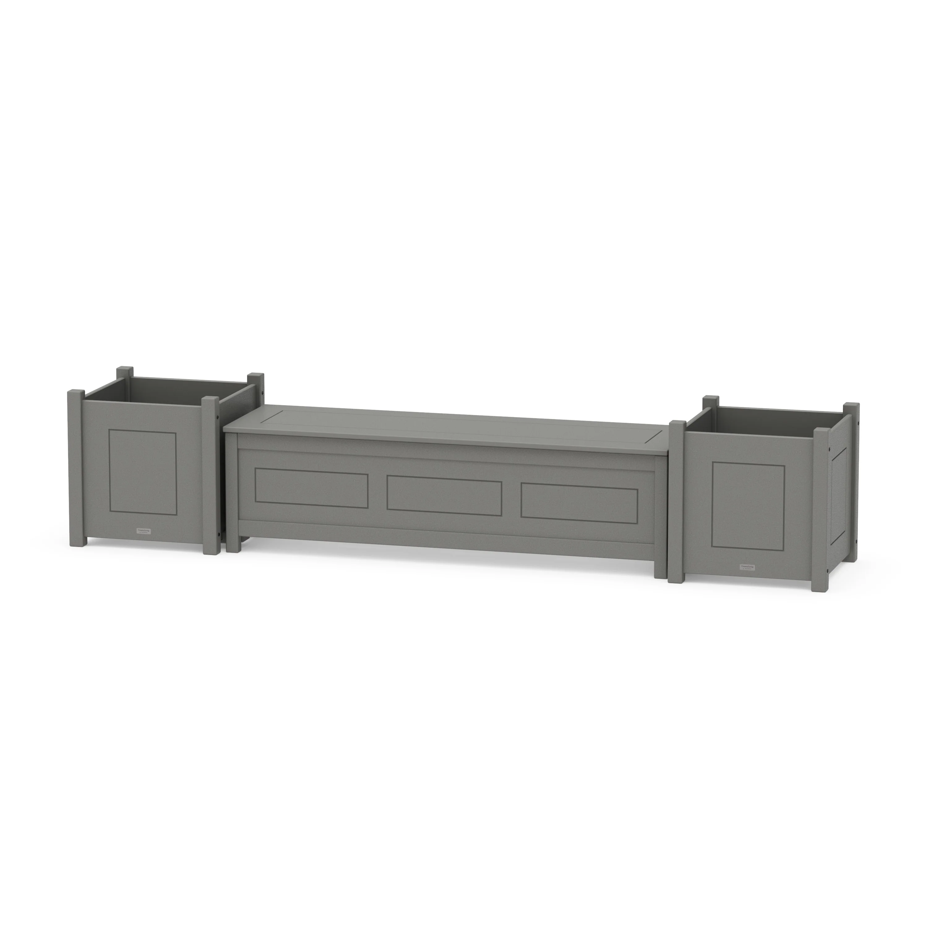 60" Country Living Straight Planter Storage Bench Set- Large