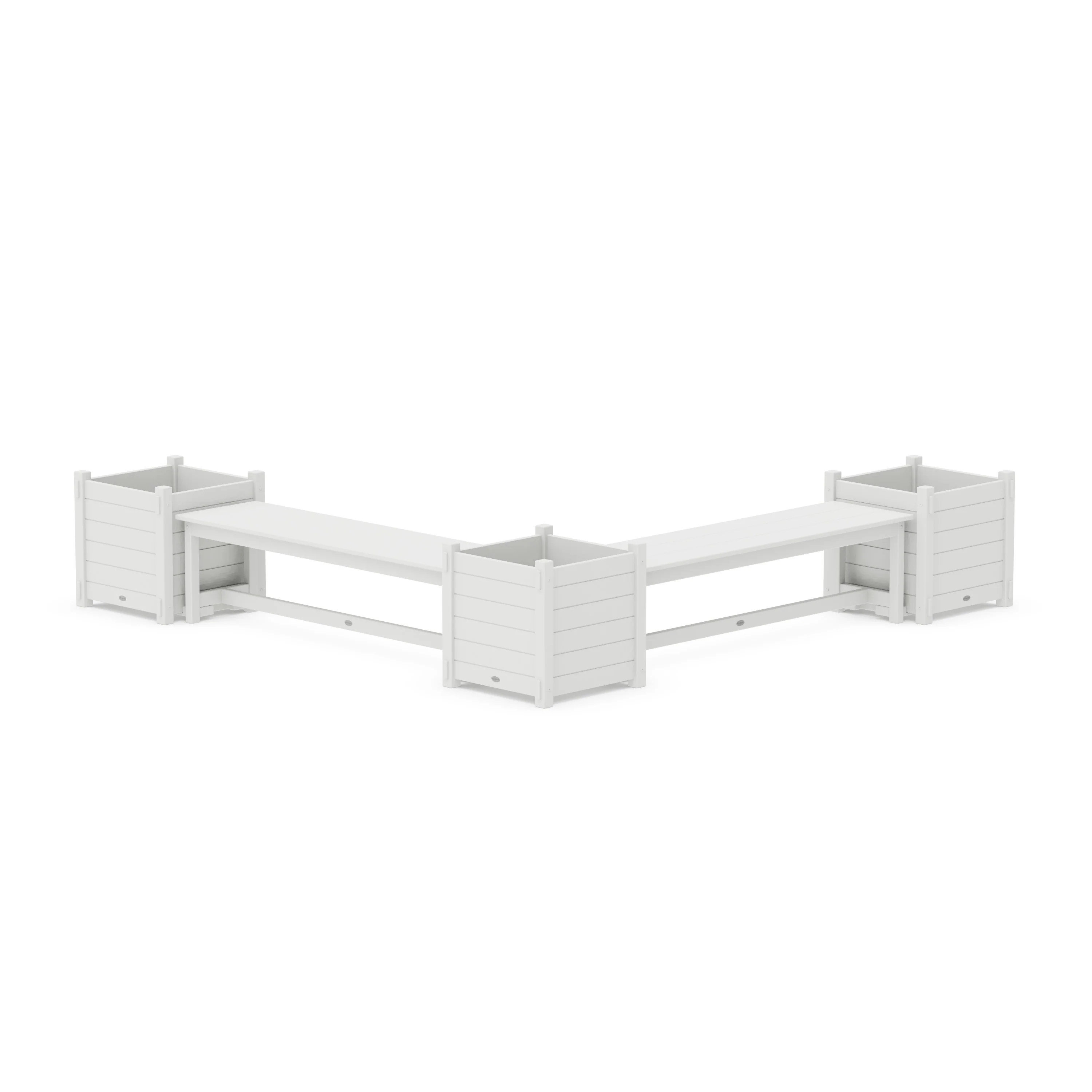 60" Nautical L- Shaped Planter Bench Corner Set - Large - Image 3