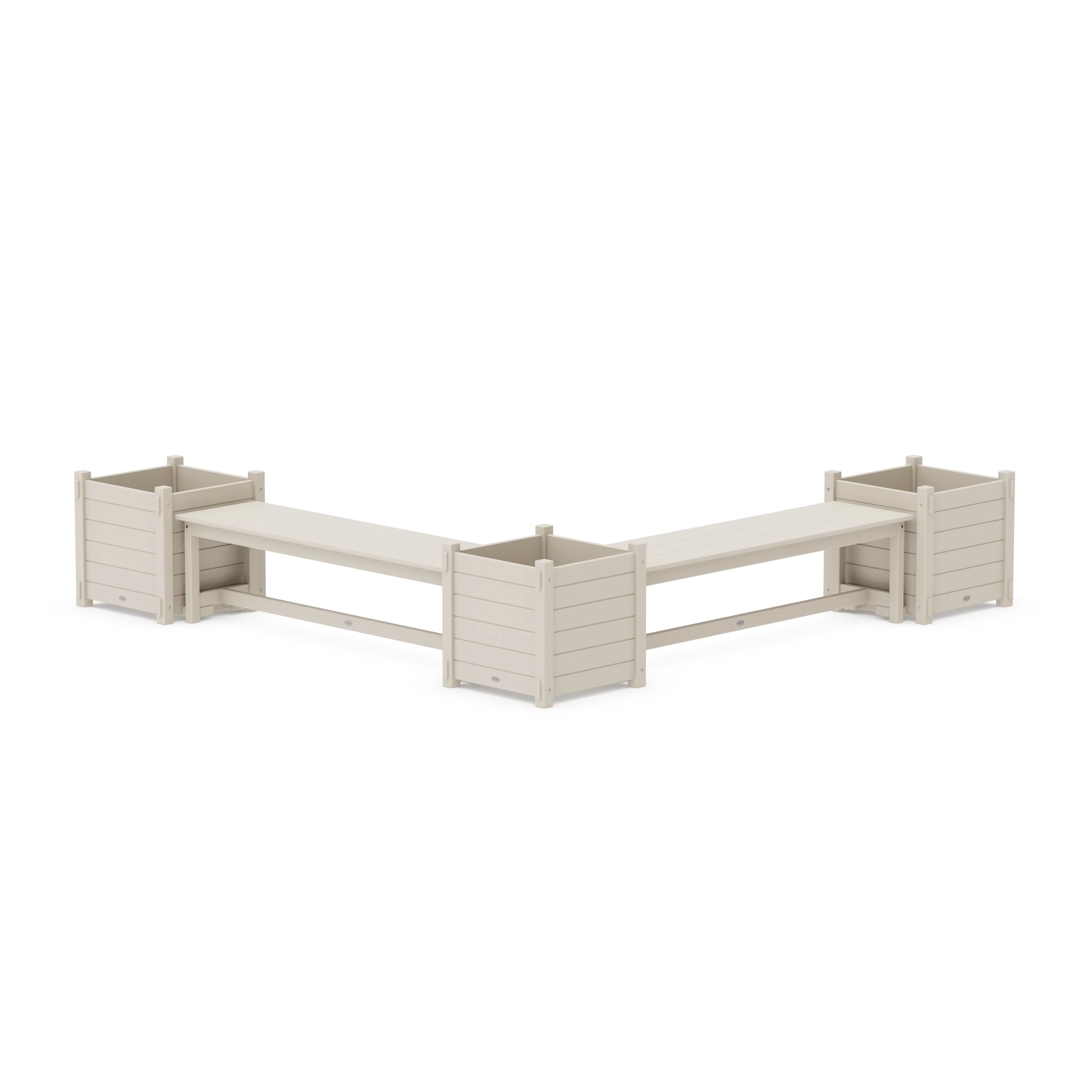 60" Nautical L- Shaped Planter Bench Corner Set - Large - Image 6