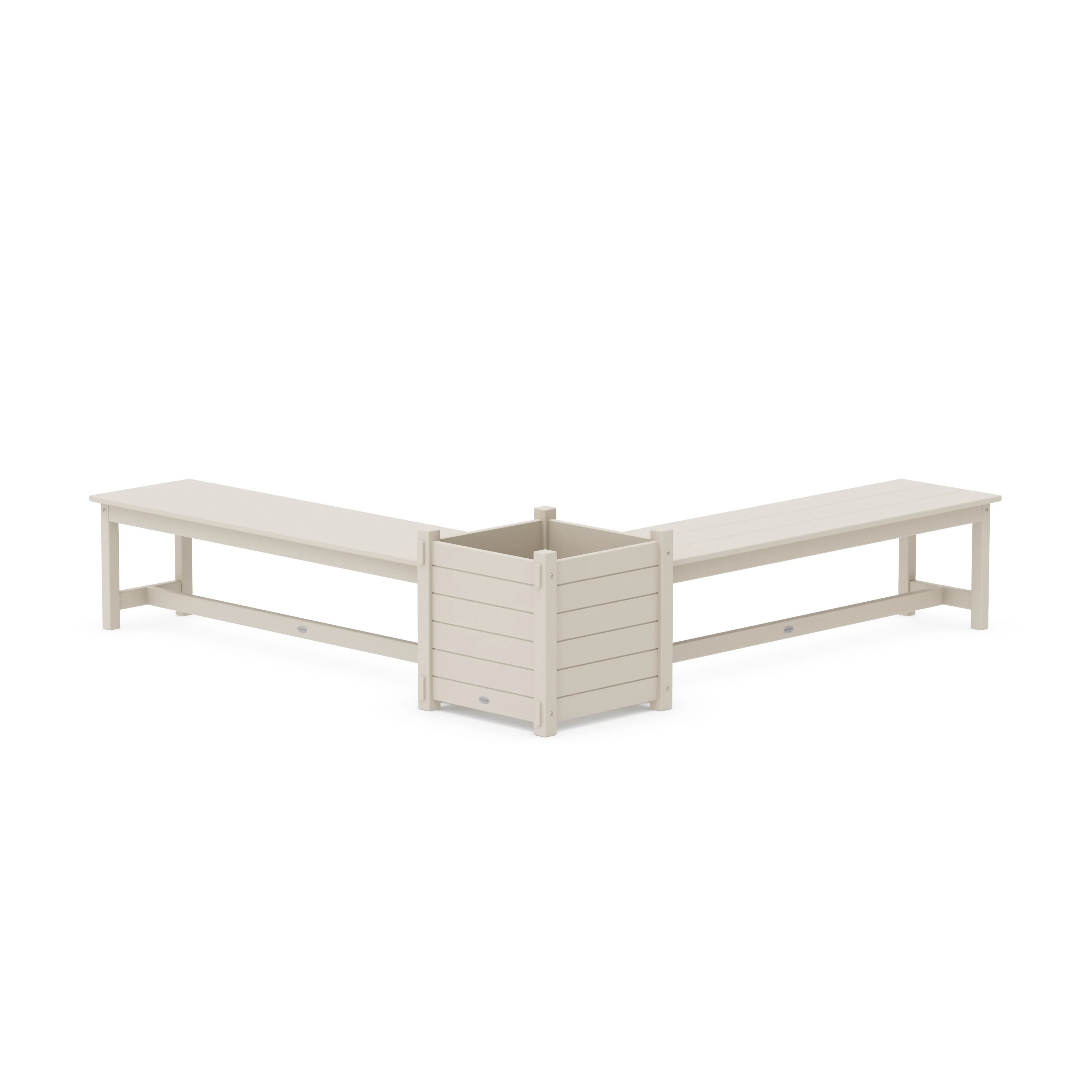 60" Nautical L- Shaped Planter Bench Set- Large - Image 3
