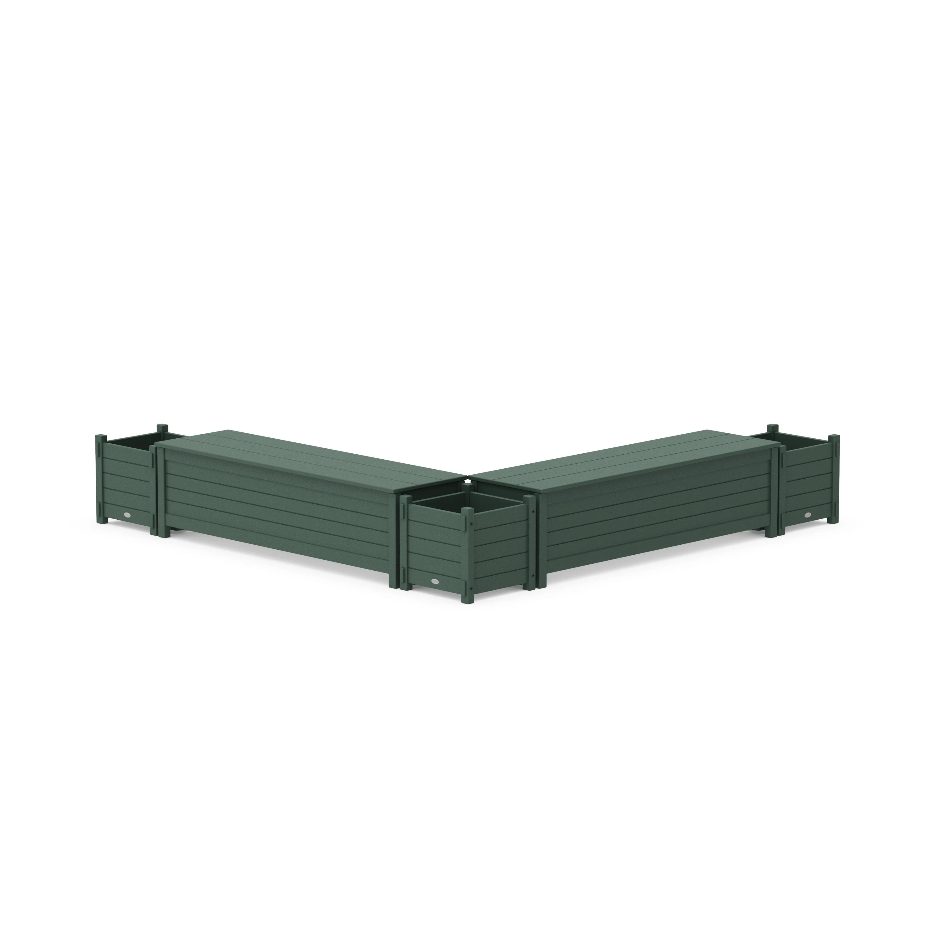 60" Nautical L- Shaped Planter Storage Bench Corner Set - Image 6