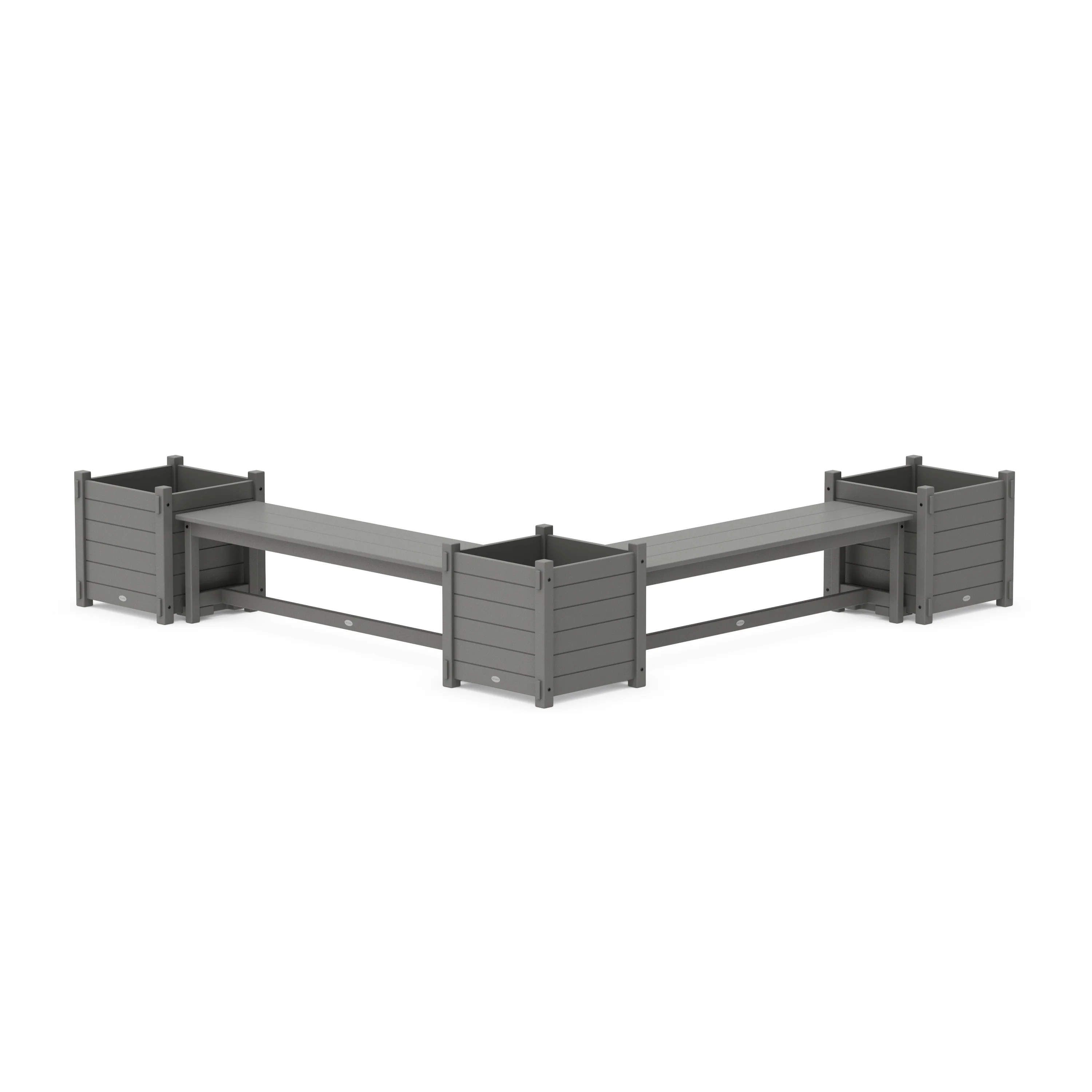 60" Nautical Straight Double Planter Bench Set - Large - Image 2
