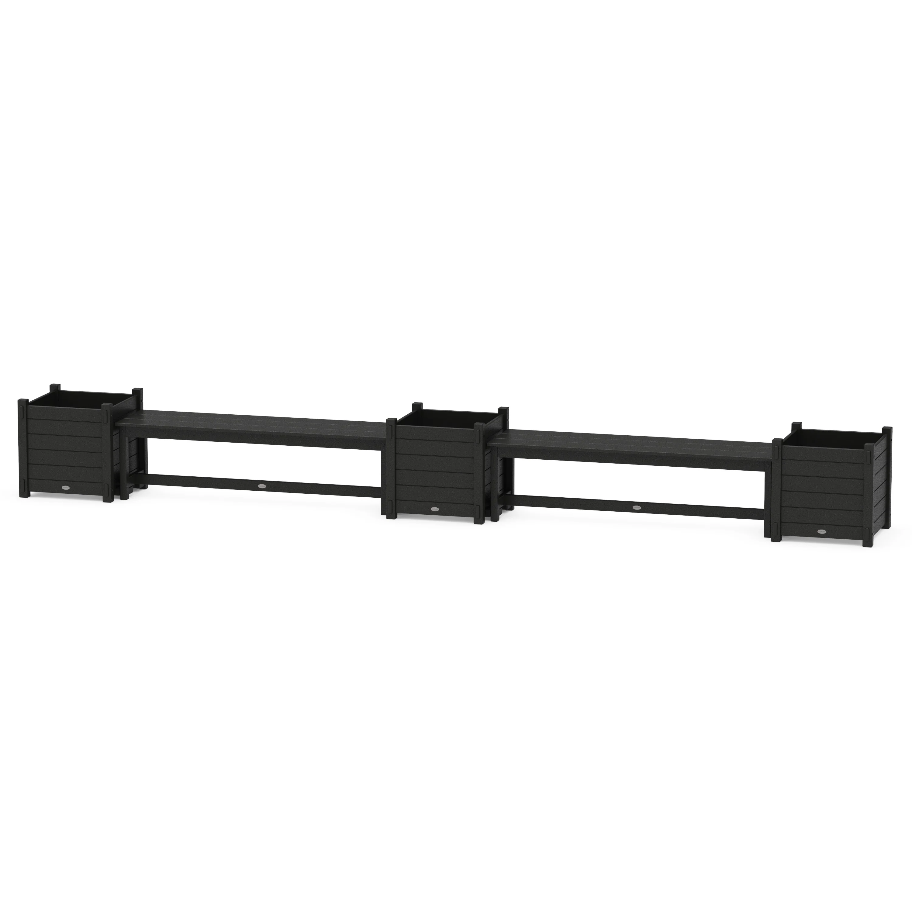 60" Nautical Straight Double Planter Bench Set - Large - Image 5