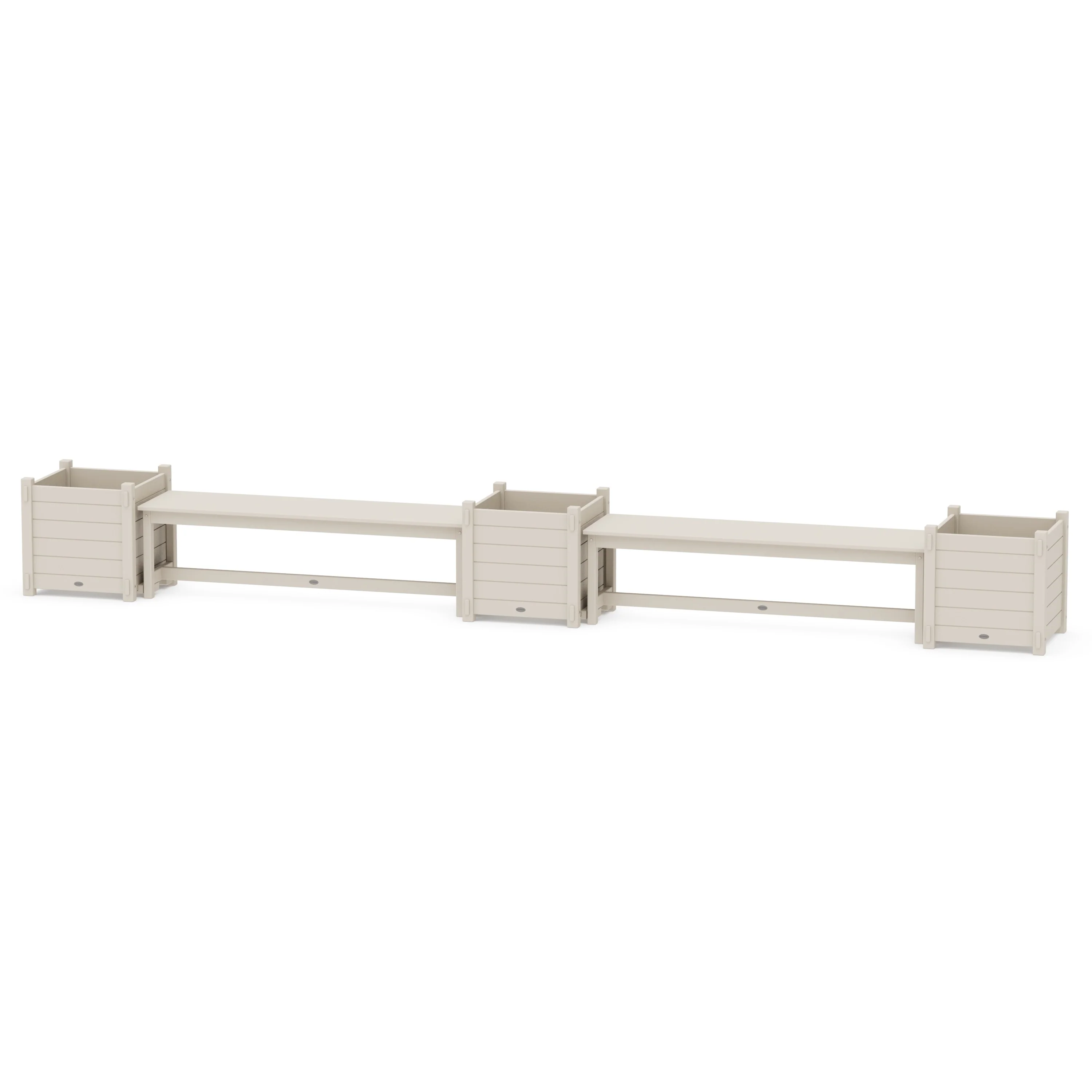 60" Nautical Straight Double Planter Bench Set - Large - Image 7