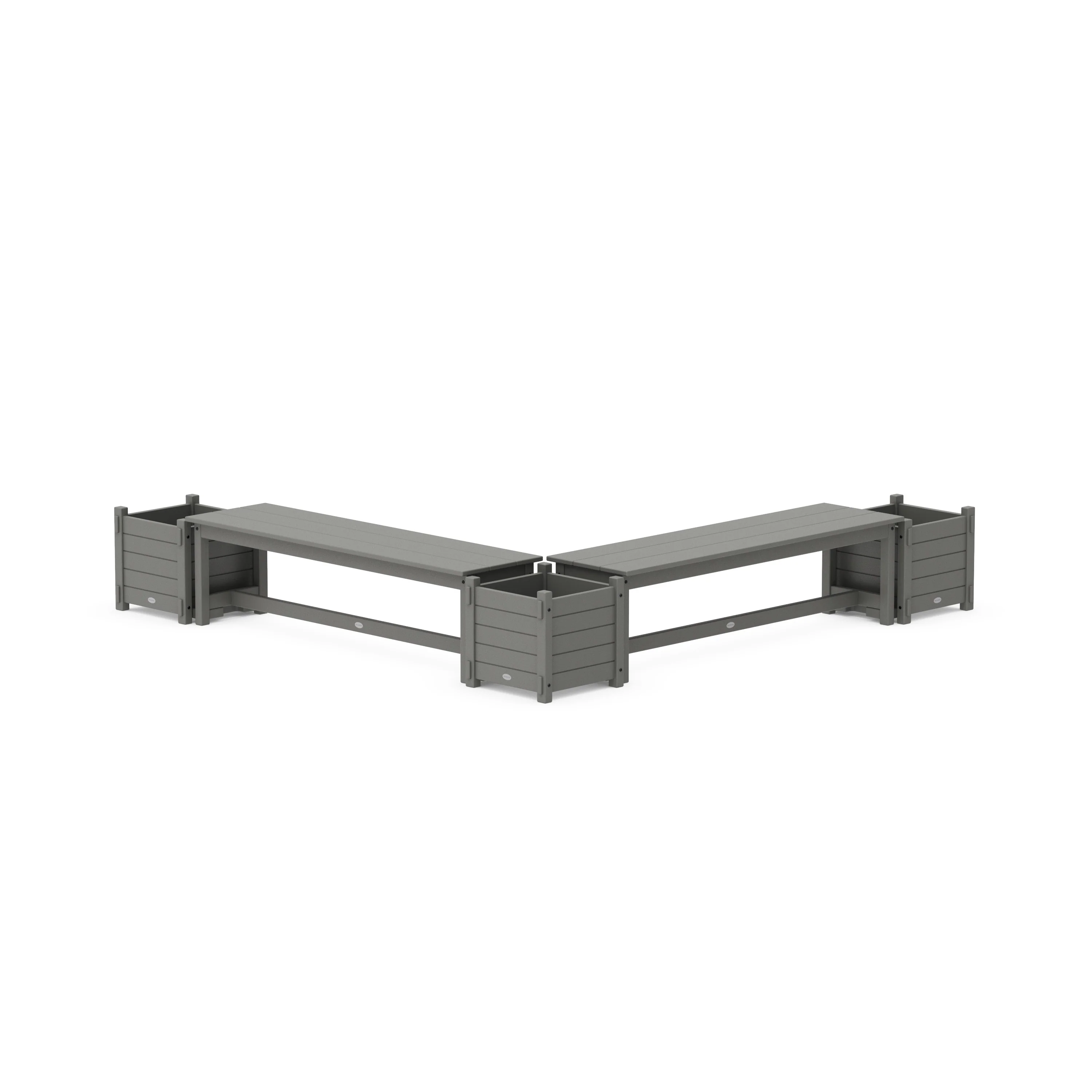 60" Nautical Straight Double Planter Bench Set - Image 2