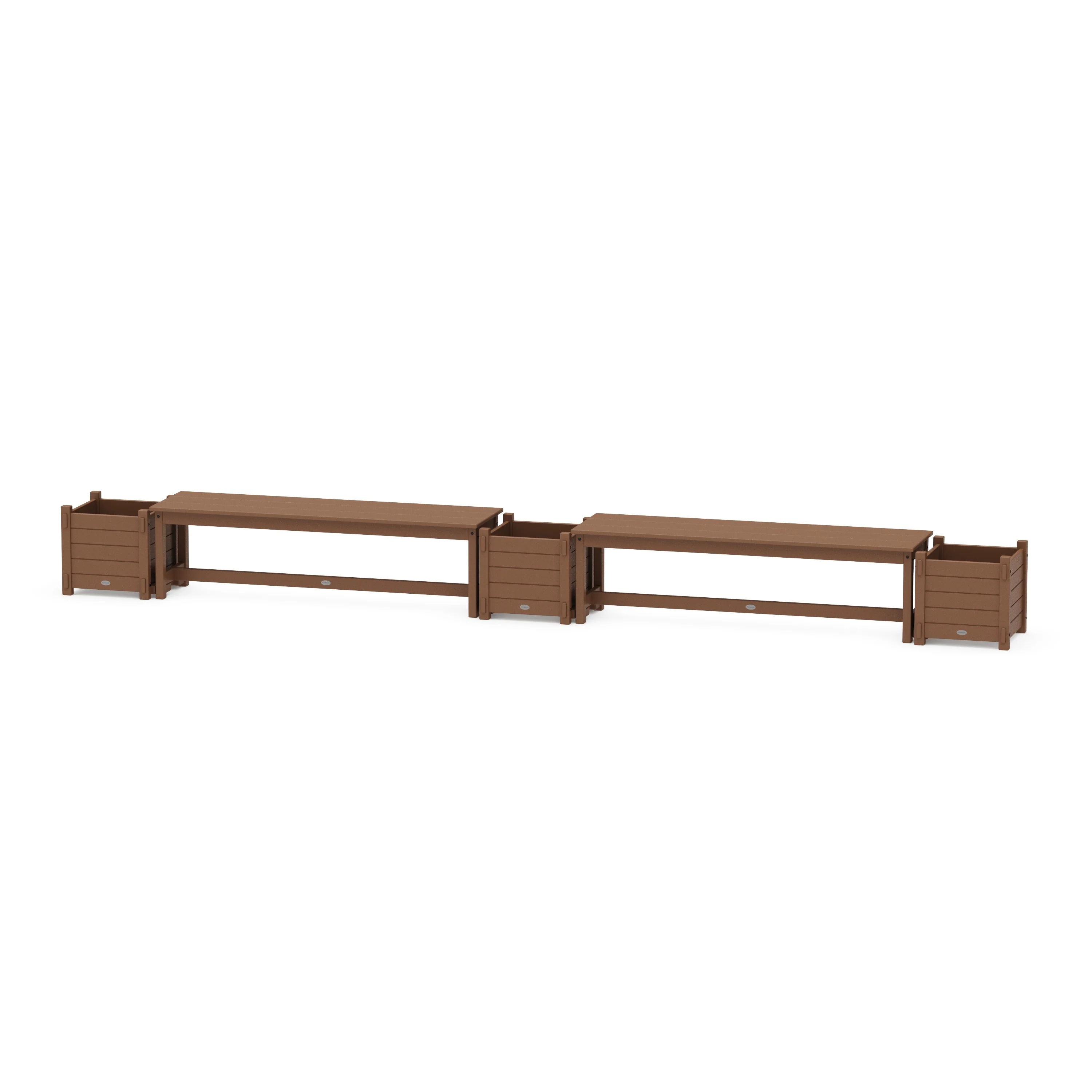60" Nautical Straight Double Planter Bench Set - Image 5