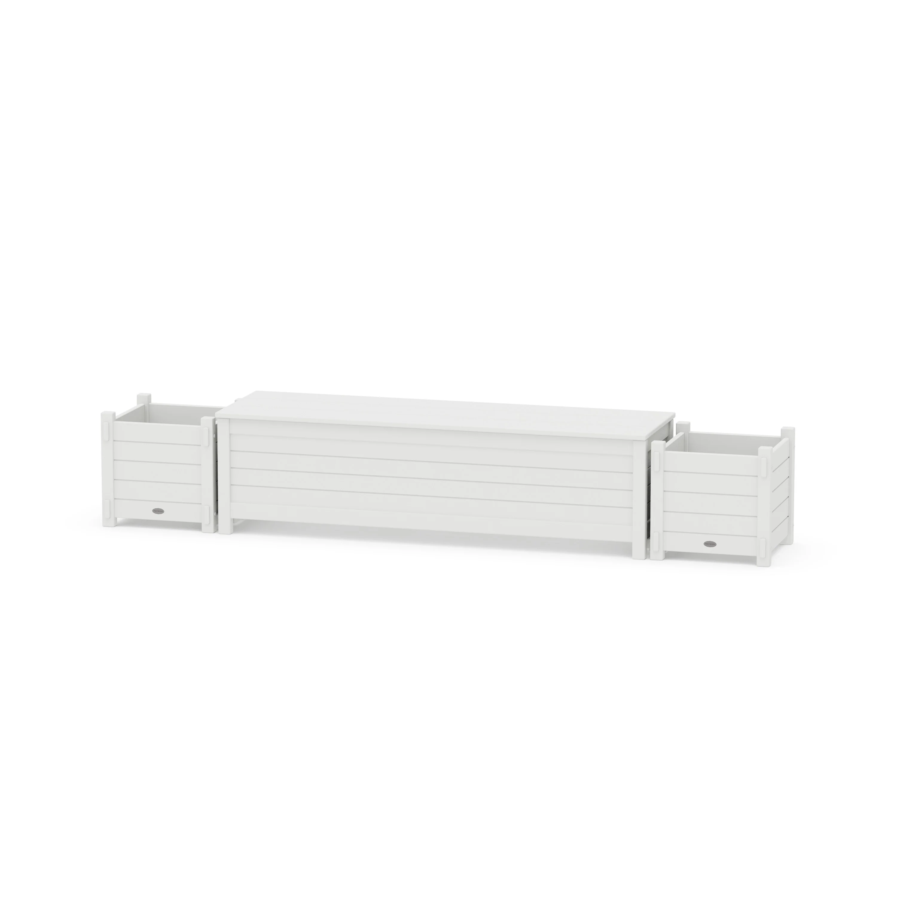 60" Nautical Straight Planter Storage Bench Set - Image 3