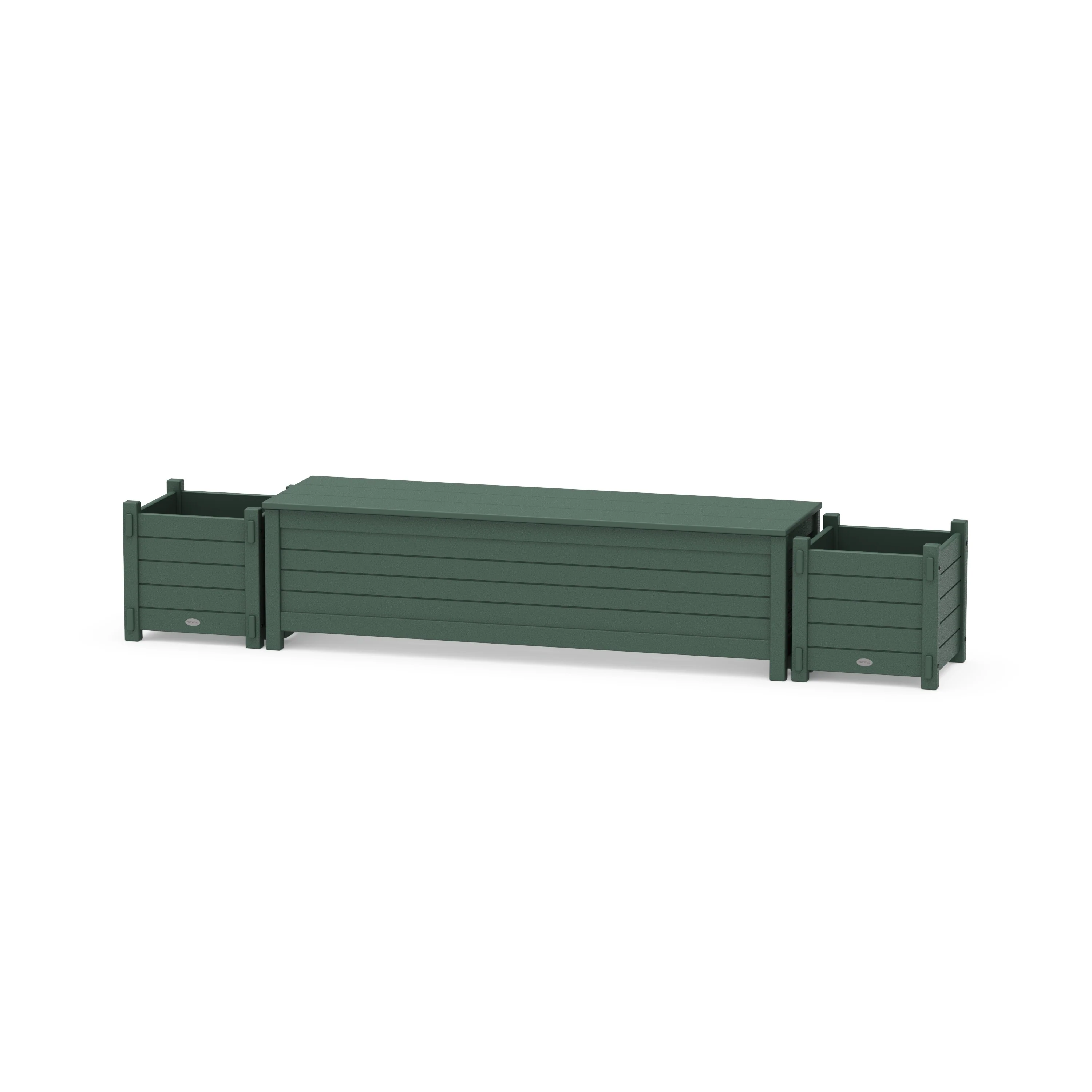 60" Nautical Straight Planter Storage Bench Set - Image 4