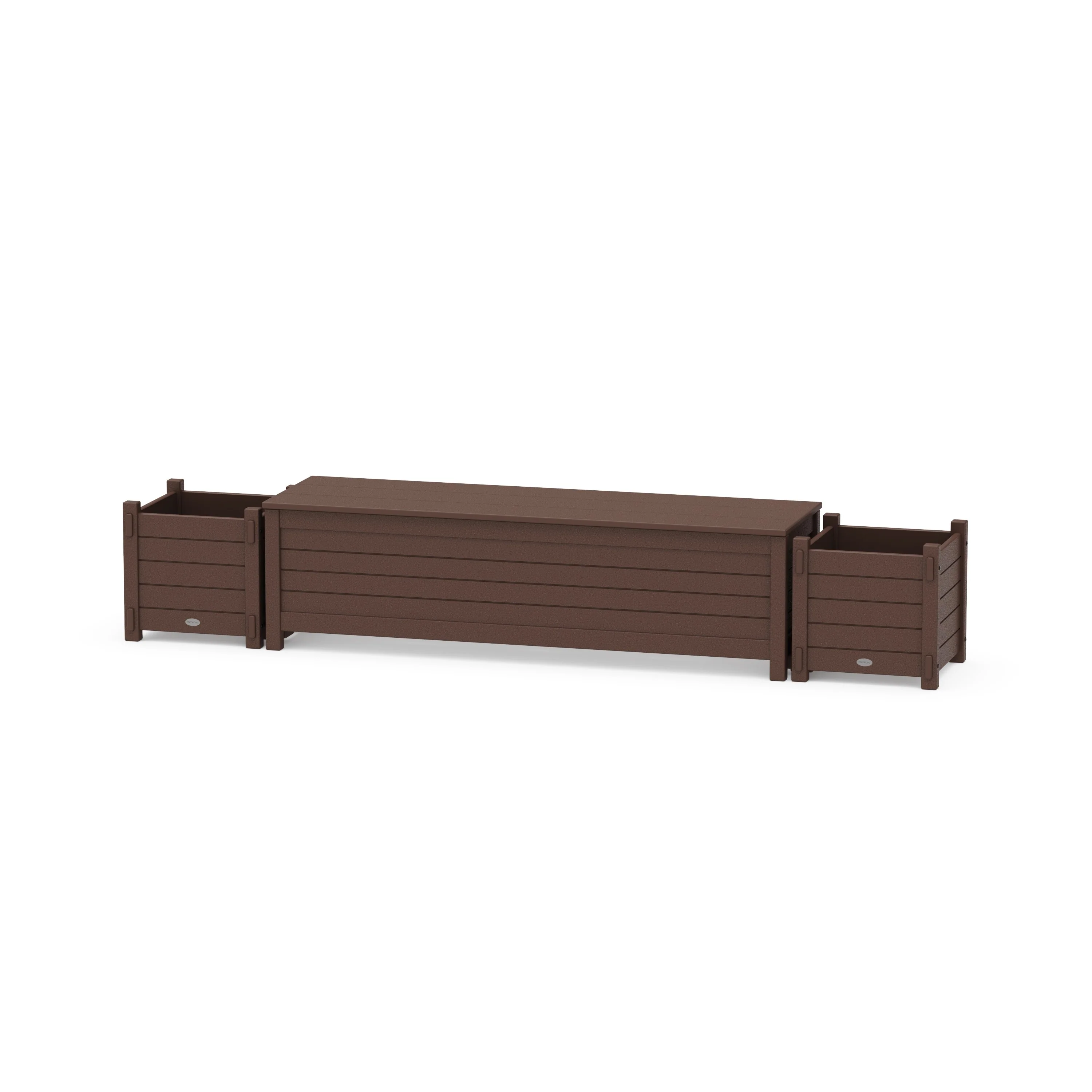 60" Nautical Straight Planter Storage Bench Set - Image 6