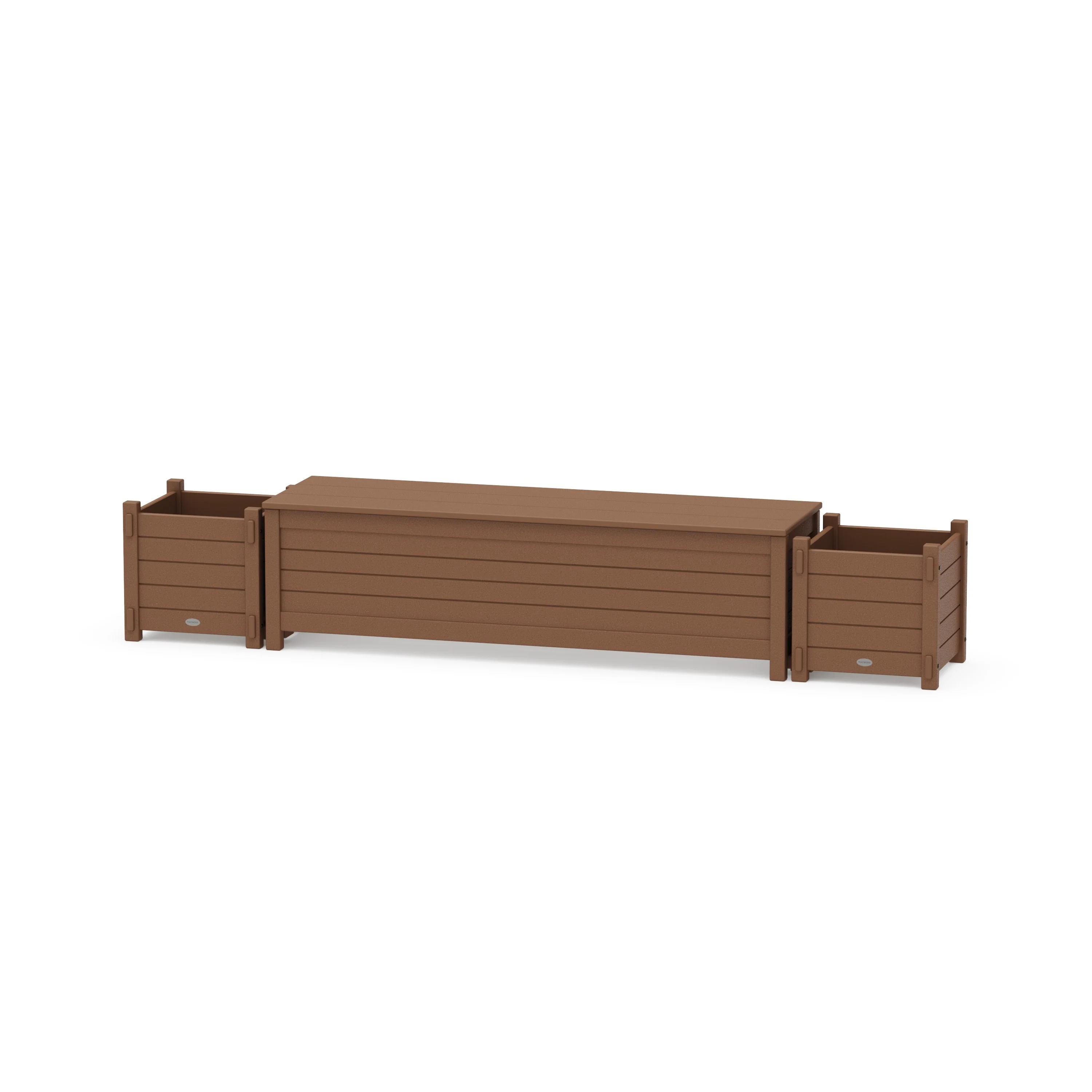 60" Nautical Straight Planter Storage Bench Set - Image 7