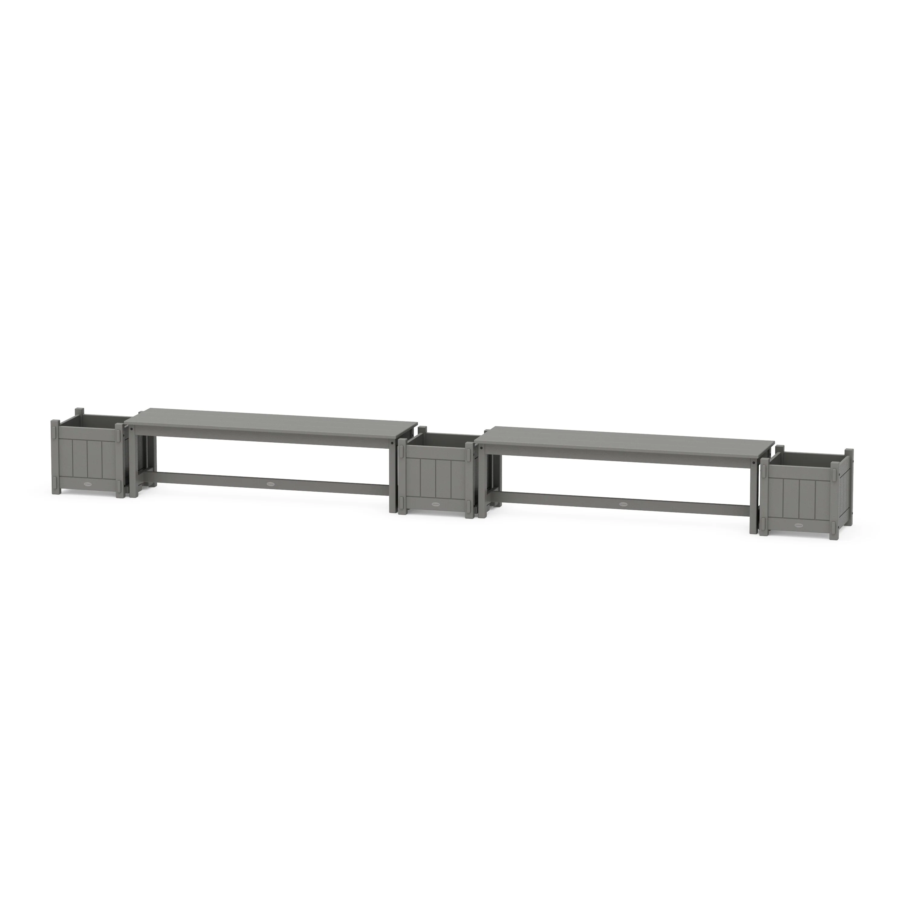 60" Vineyard L- Shaped Planter Bench Corner Set - Image 2