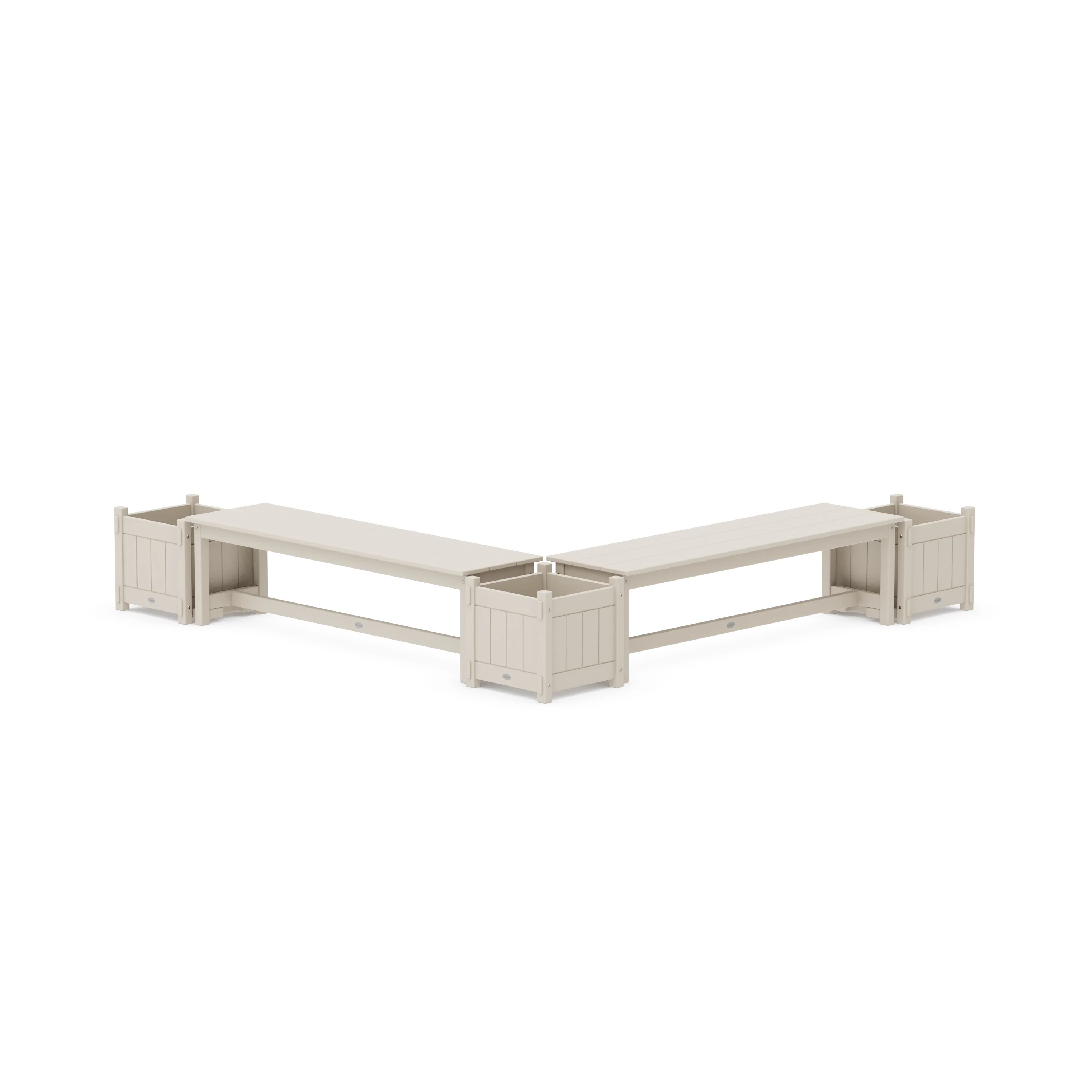 60" Vineyard L- Shaped Planter Bench Corner Set - Image 7