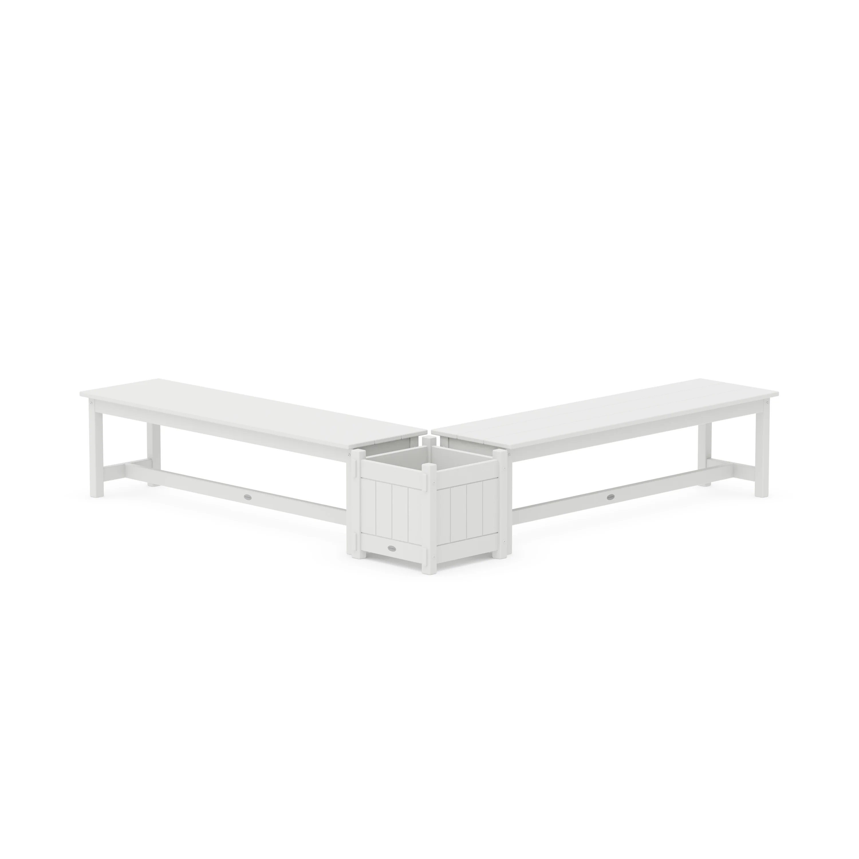 60" Vineyard L- Shaped Planter Bench Set - Image 7