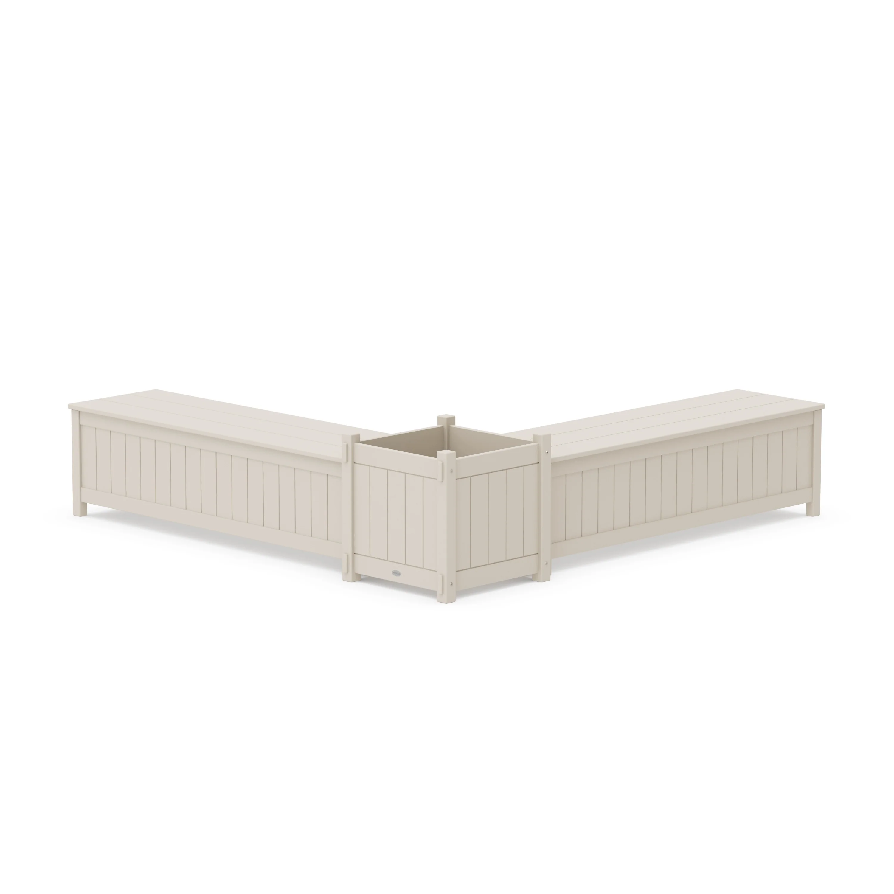 60" Vineyard L- Shaped Planter Storage Bench Set- Large - Image 3