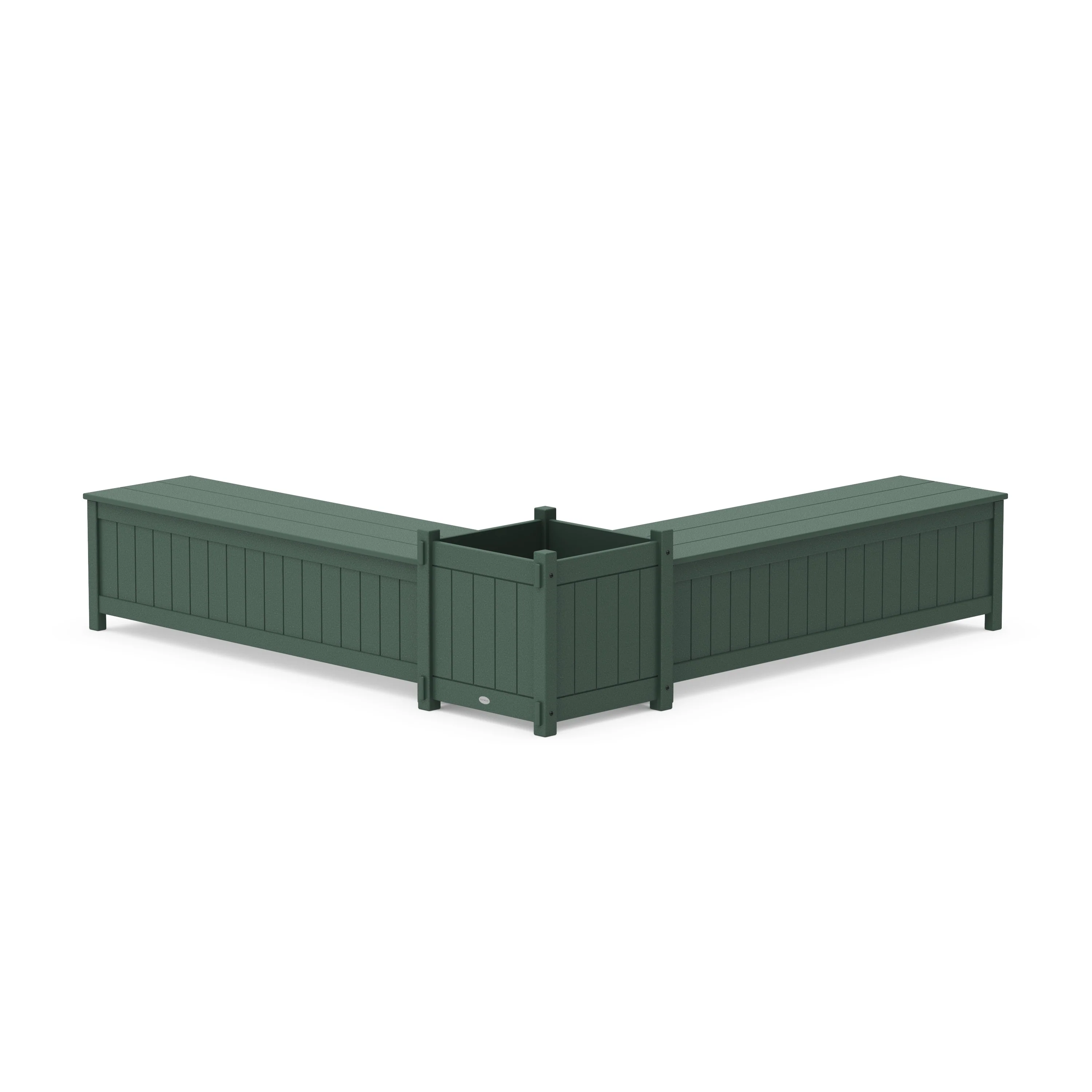 60" Vineyard L- Shaped Planter Storage Bench Set- Large - Image 4
