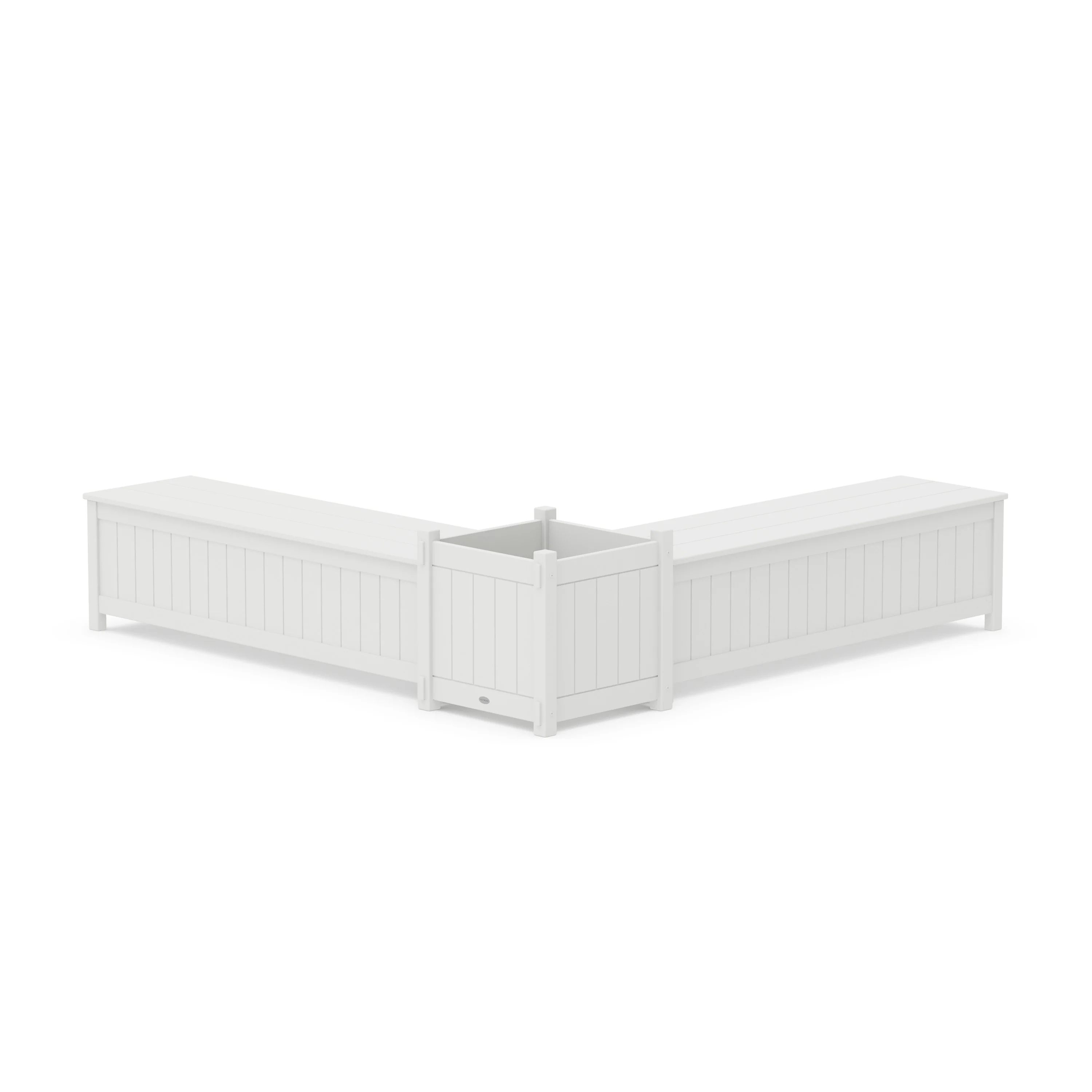 60" Vineyard L- Shaped Planter Storage Bench Set- Large - Image 6