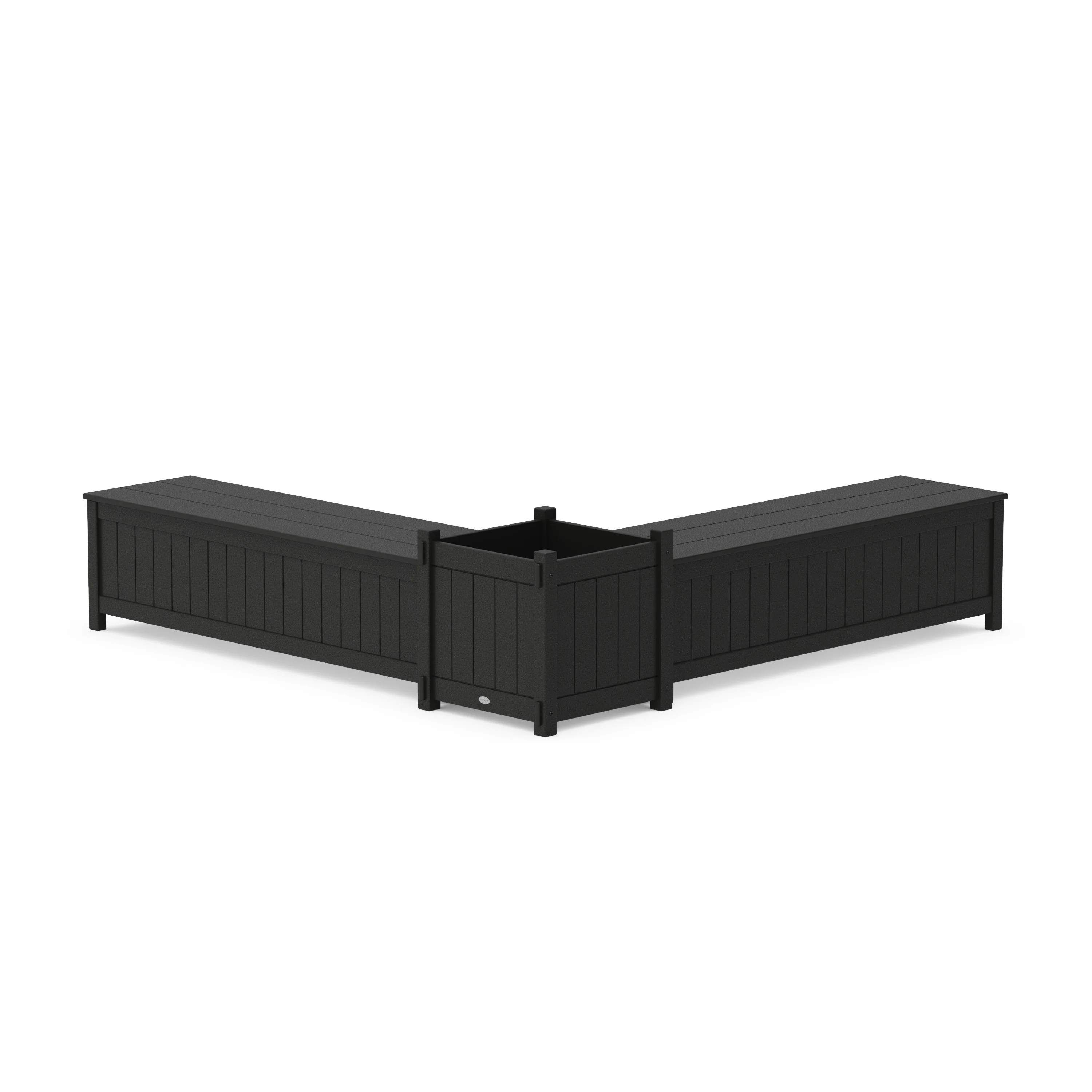 60" Vineyard L- Shaped Planter Storage Bench Set- Large - Image 7