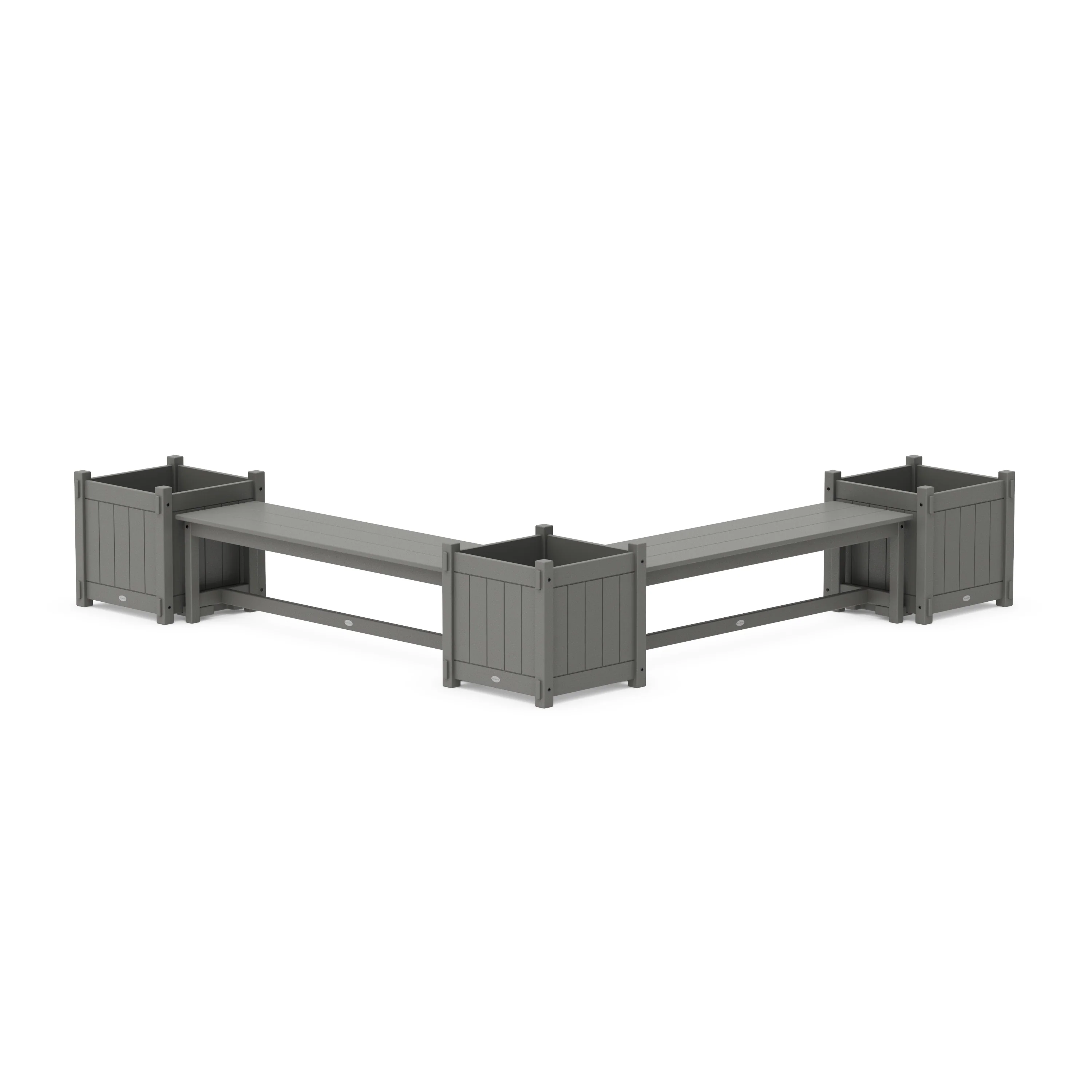 60" Vineyard Straight Double Planter Bench Set - Large - Image 2