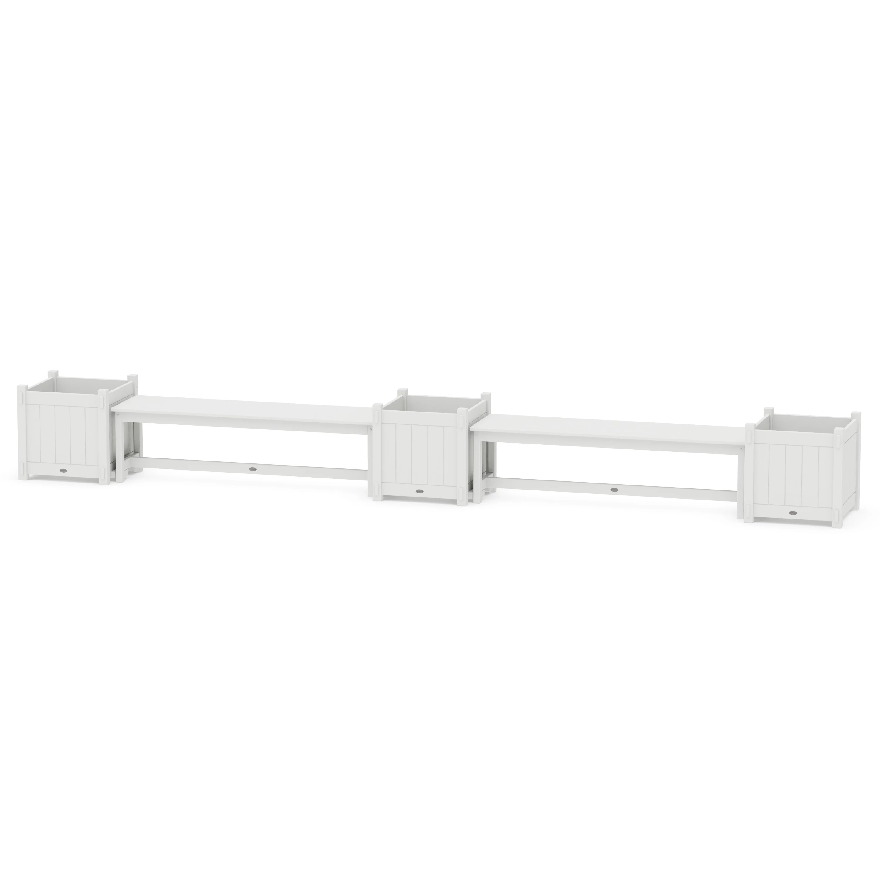 60" Vineyard Straight Double Planter Bench Set - Large - Image 4