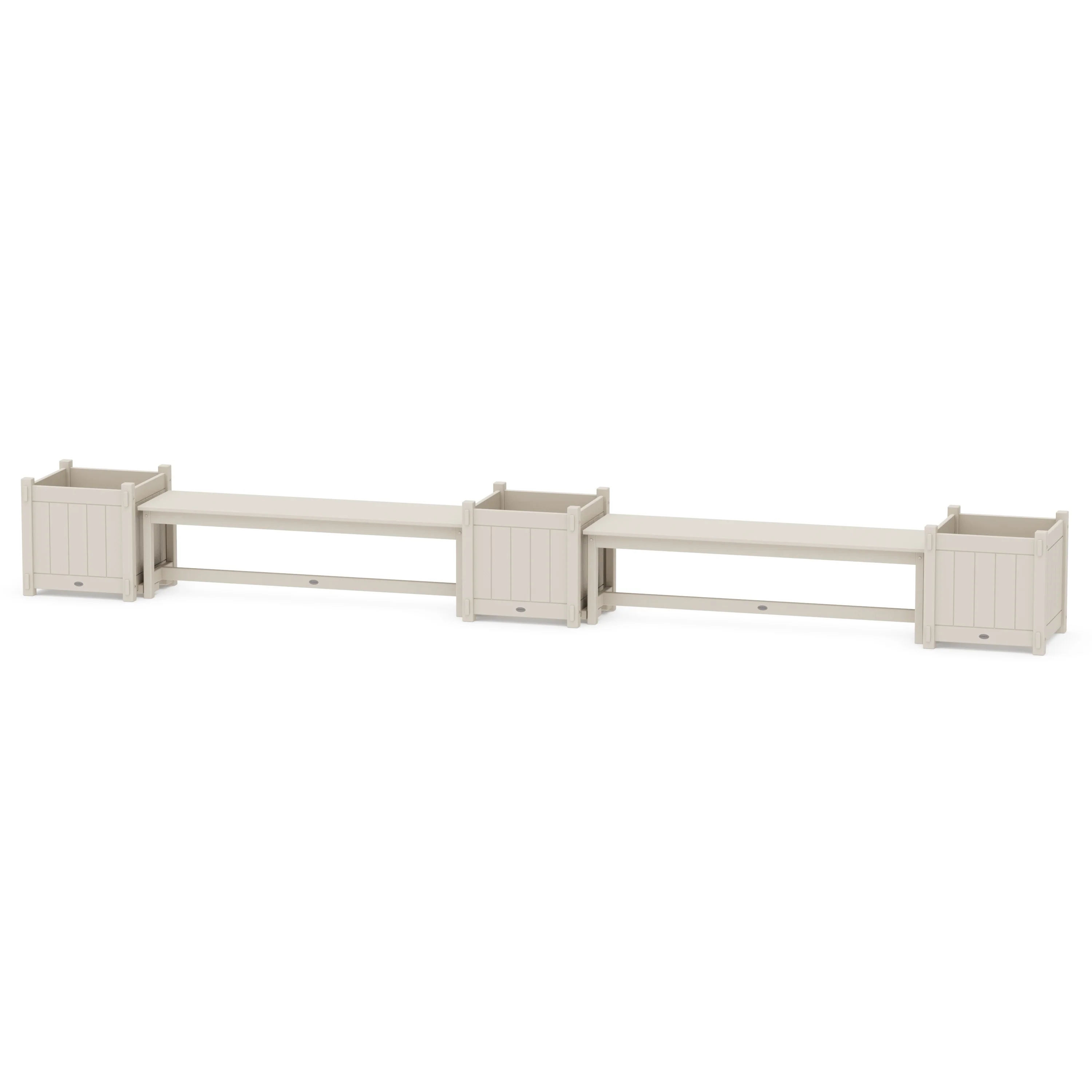60" Vineyard Straight Double Planter Bench Set - Large - Image 5