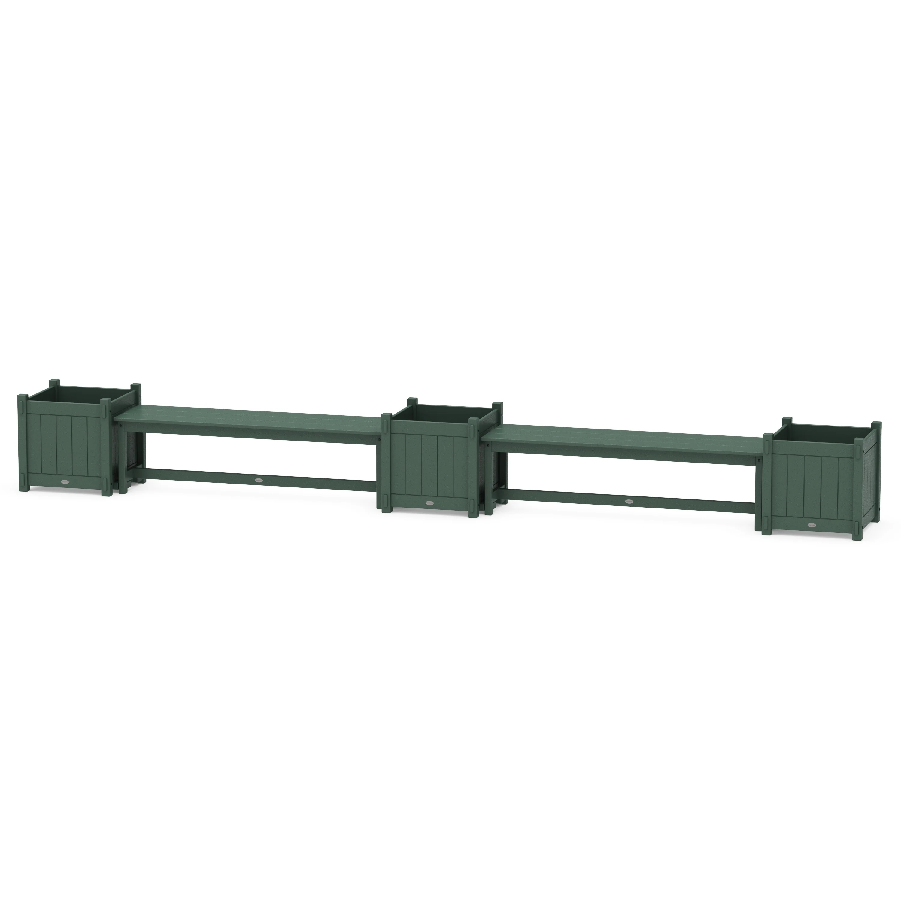 60" Vineyard Straight Double Planter Bench Set - Large - Image 7