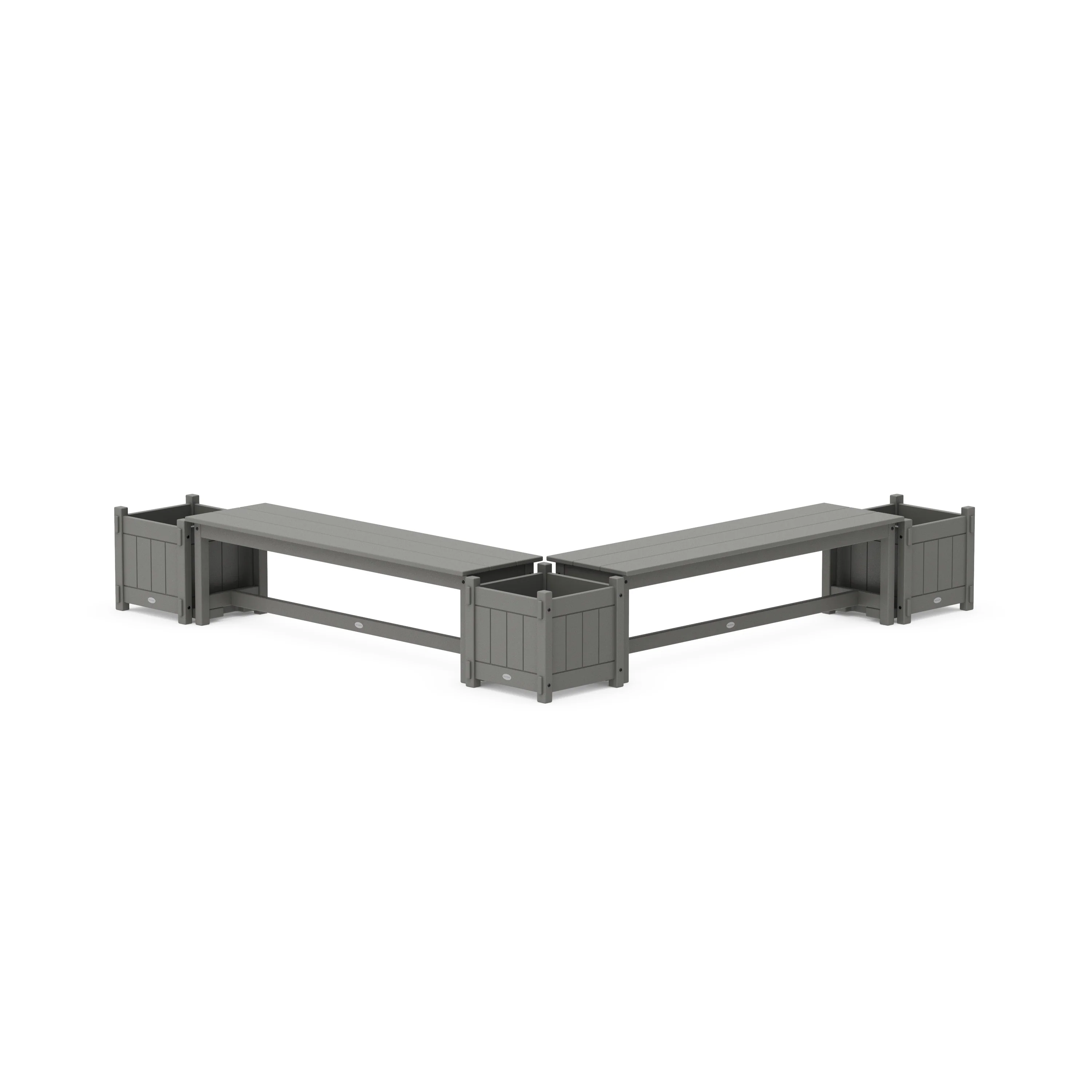 60" Vineyard Straight Double Planter Bench Set - Image 2