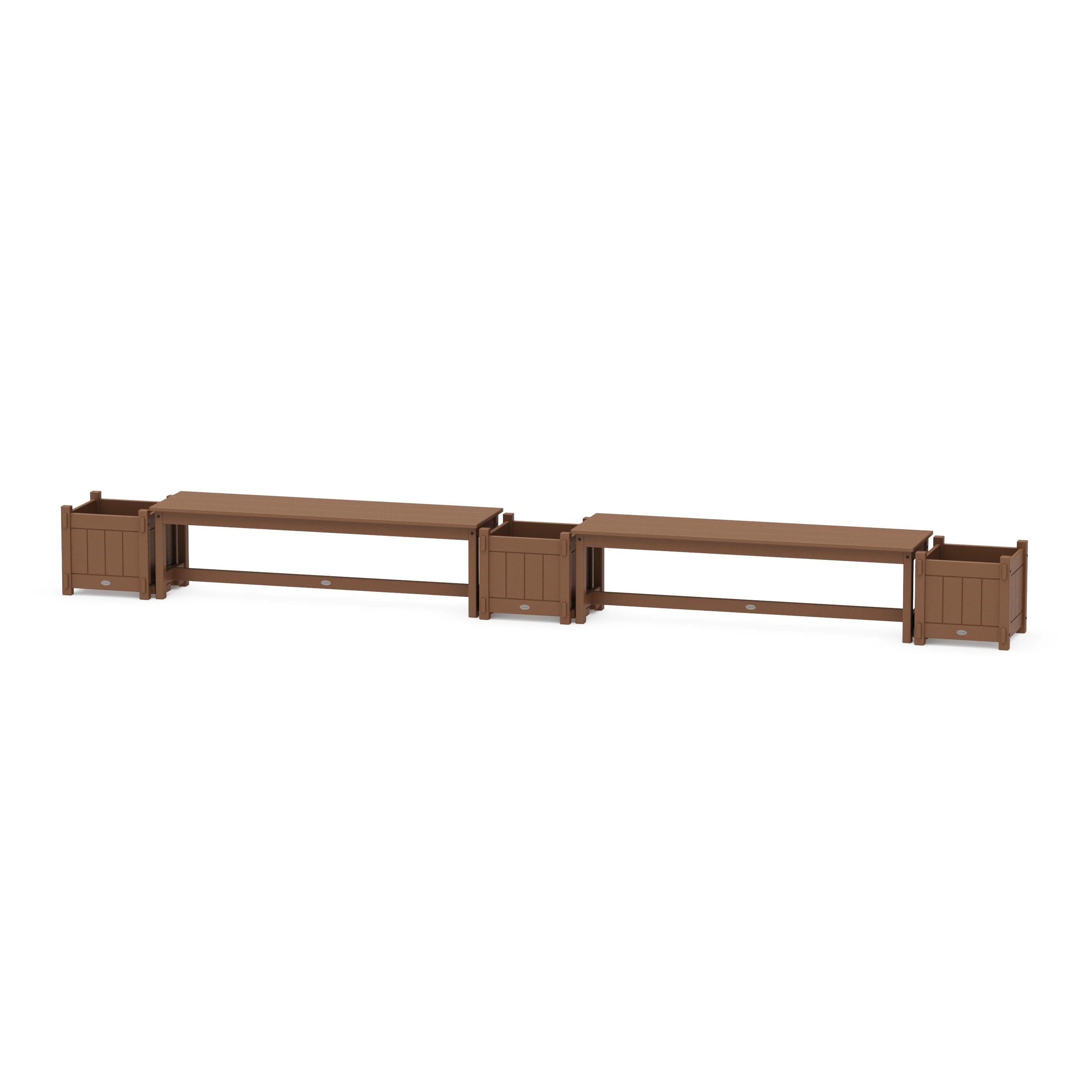 60" Vineyard Straight Double Planter Bench Set - Image 3