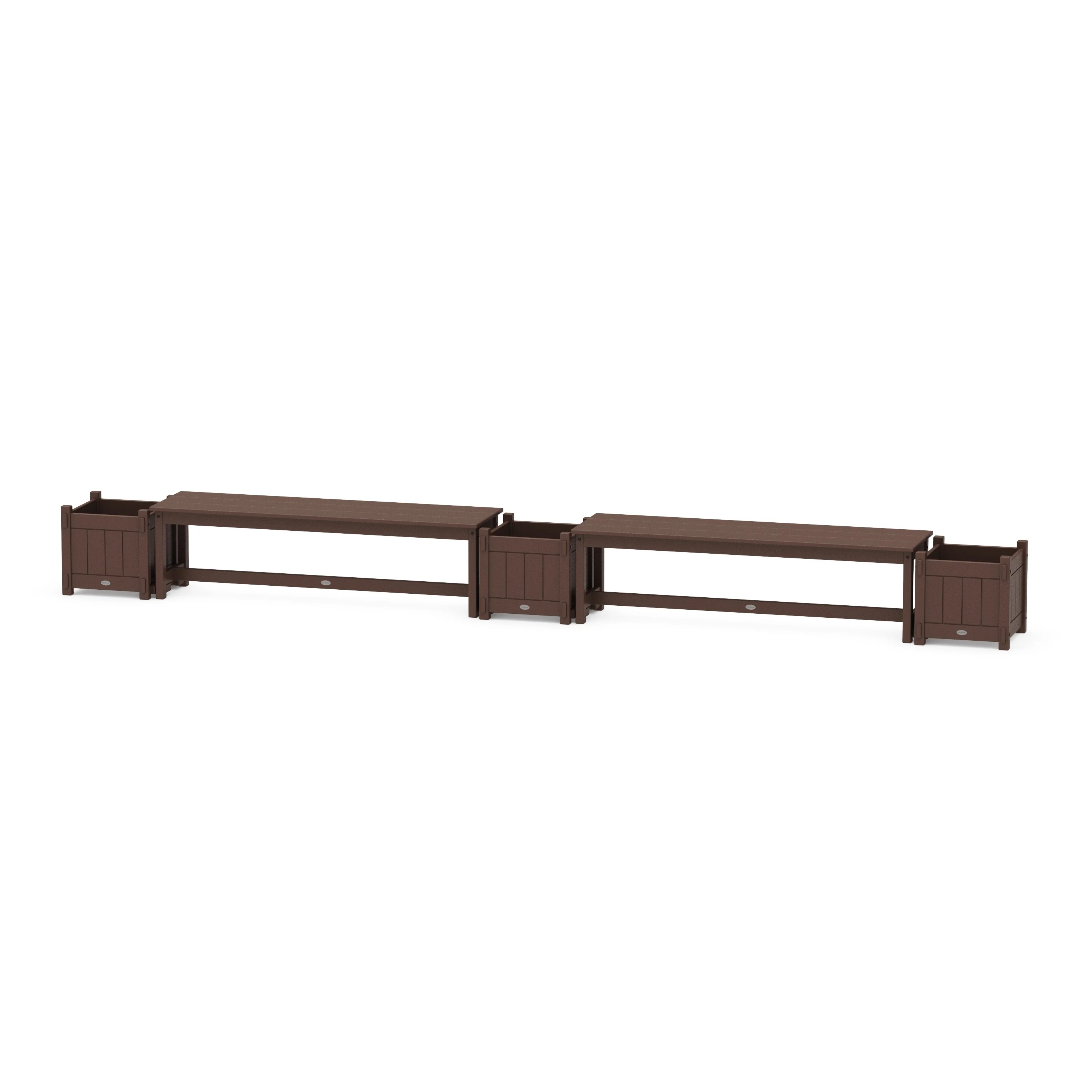60" Vineyard Straight Double Planter Bench Set - Image 4