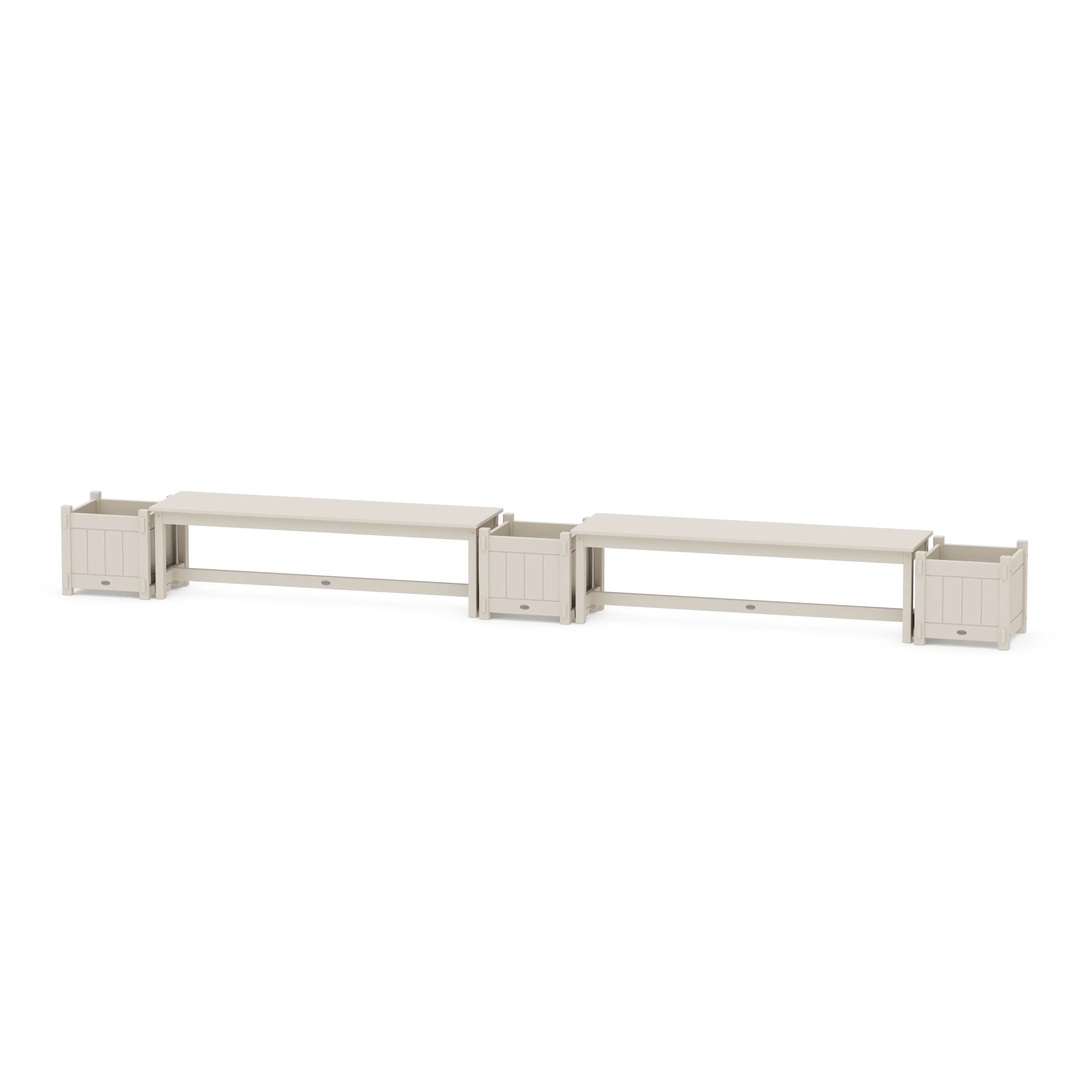 60" Vineyard Straight Double Planter Bench Set - Image 5