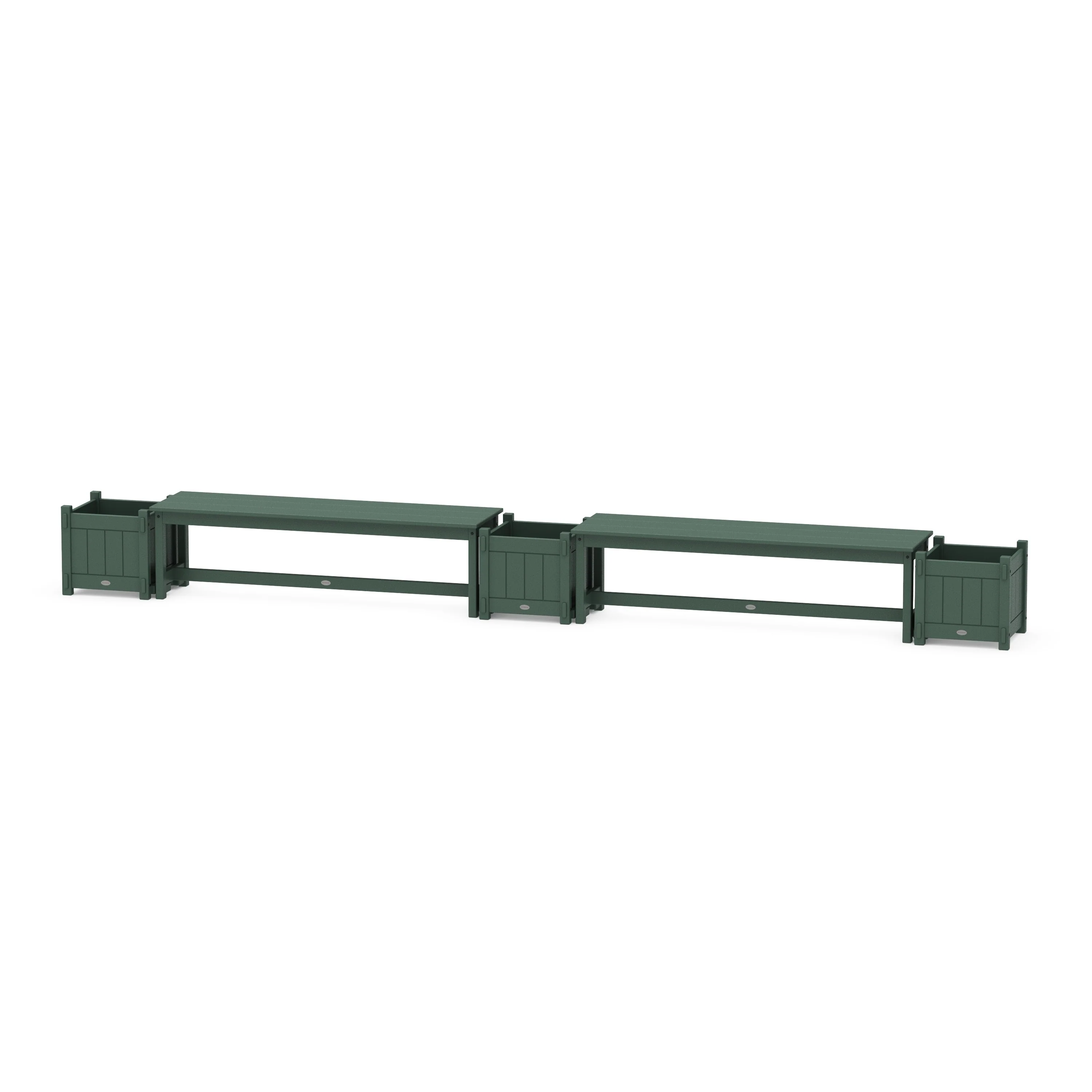 60" Vineyard Straight Double Planter Bench Set - Image 6