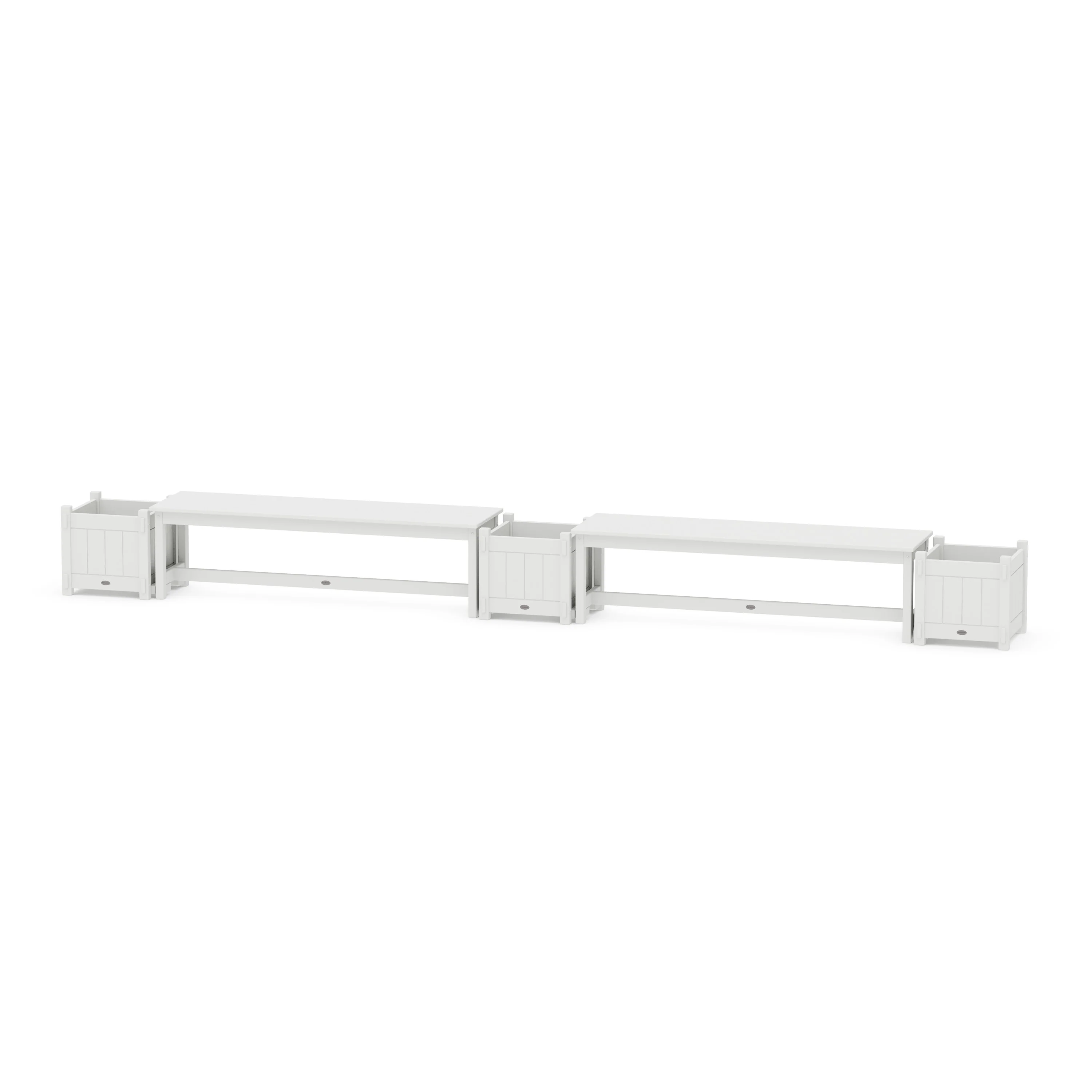 60" Vineyard Straight Double Planter Bench Set - Image 8