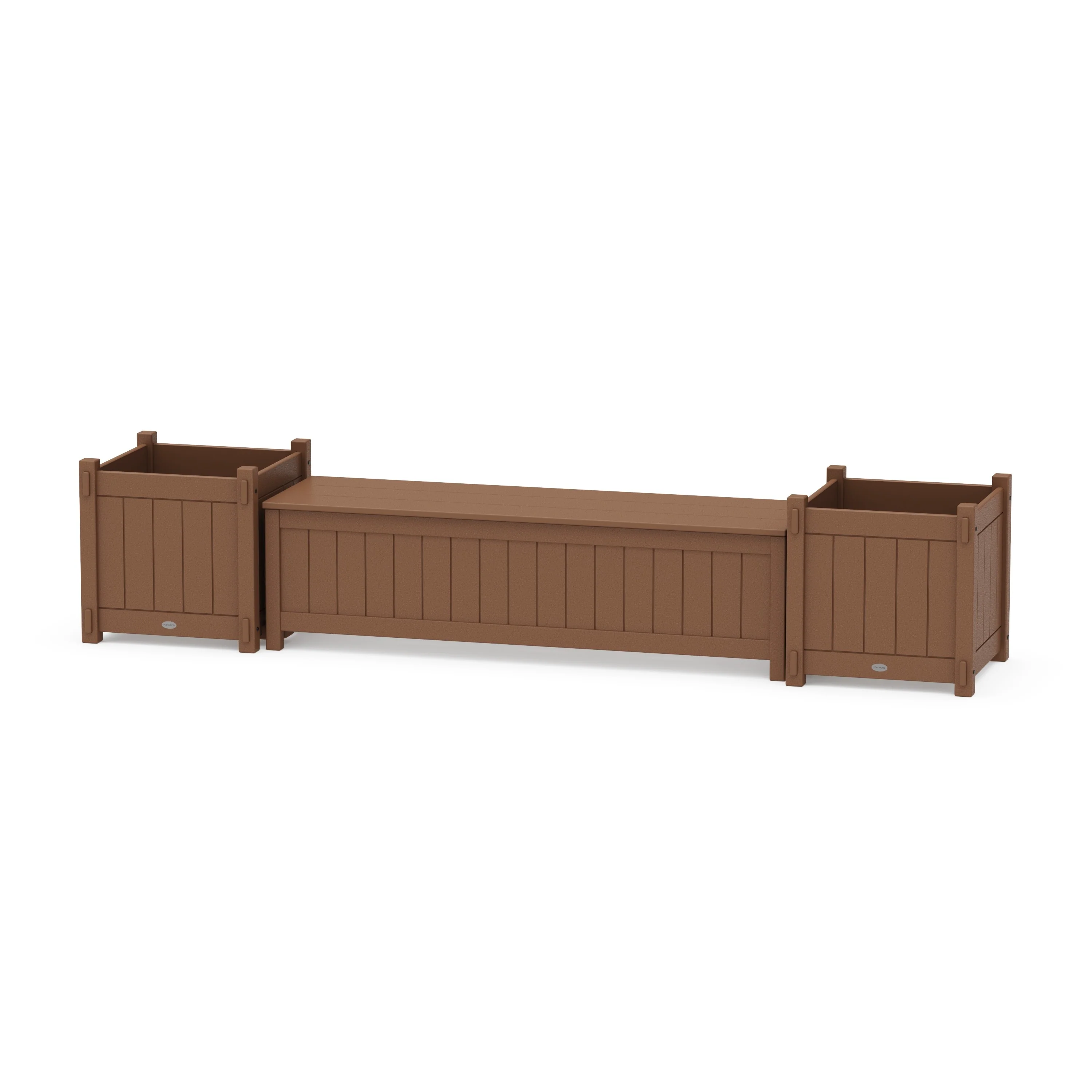60" Vineyard Straight Planter Storage Bench Set- Large - Image 2