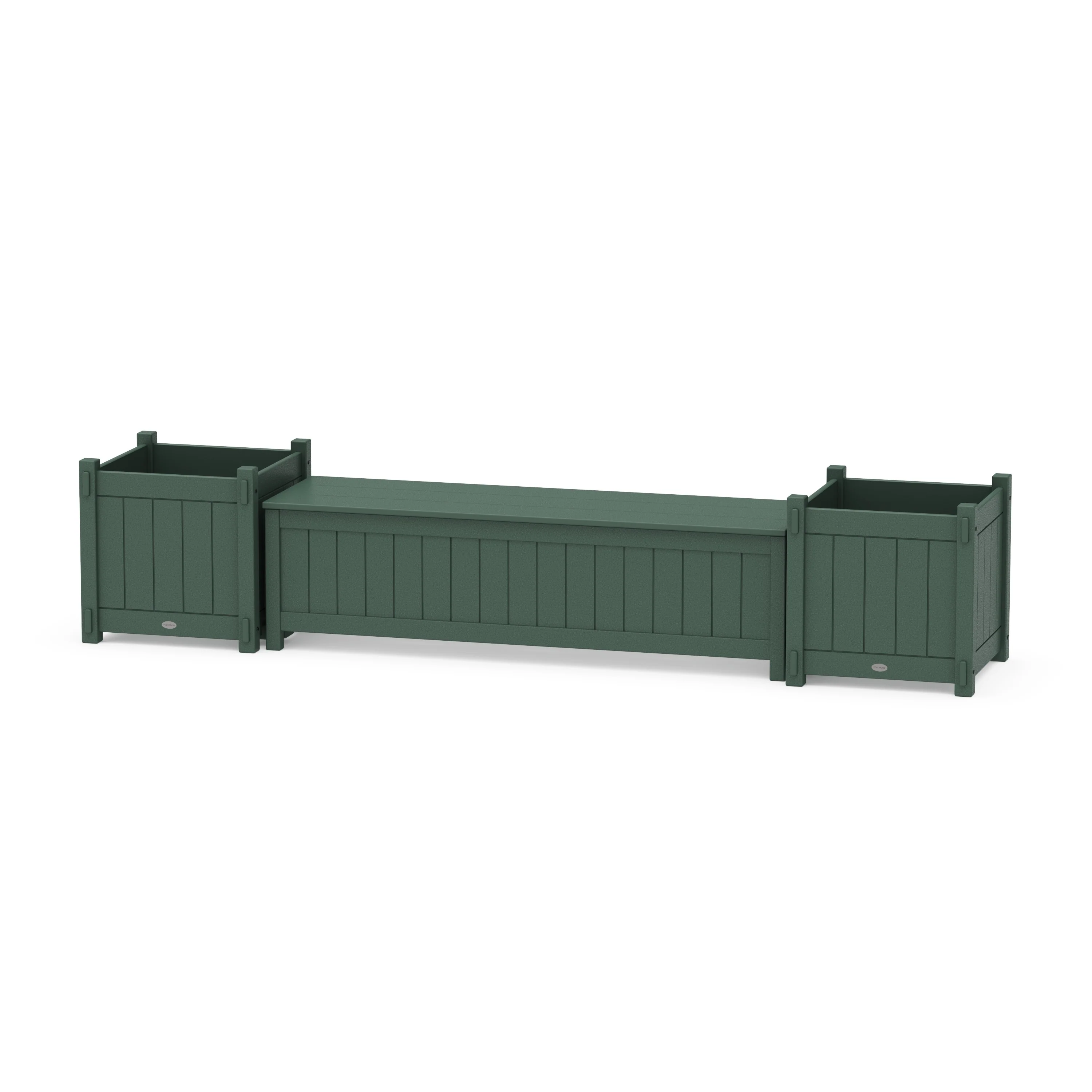 60" Vineyard Straight Planter Storage Bench Set- Large - Image 4