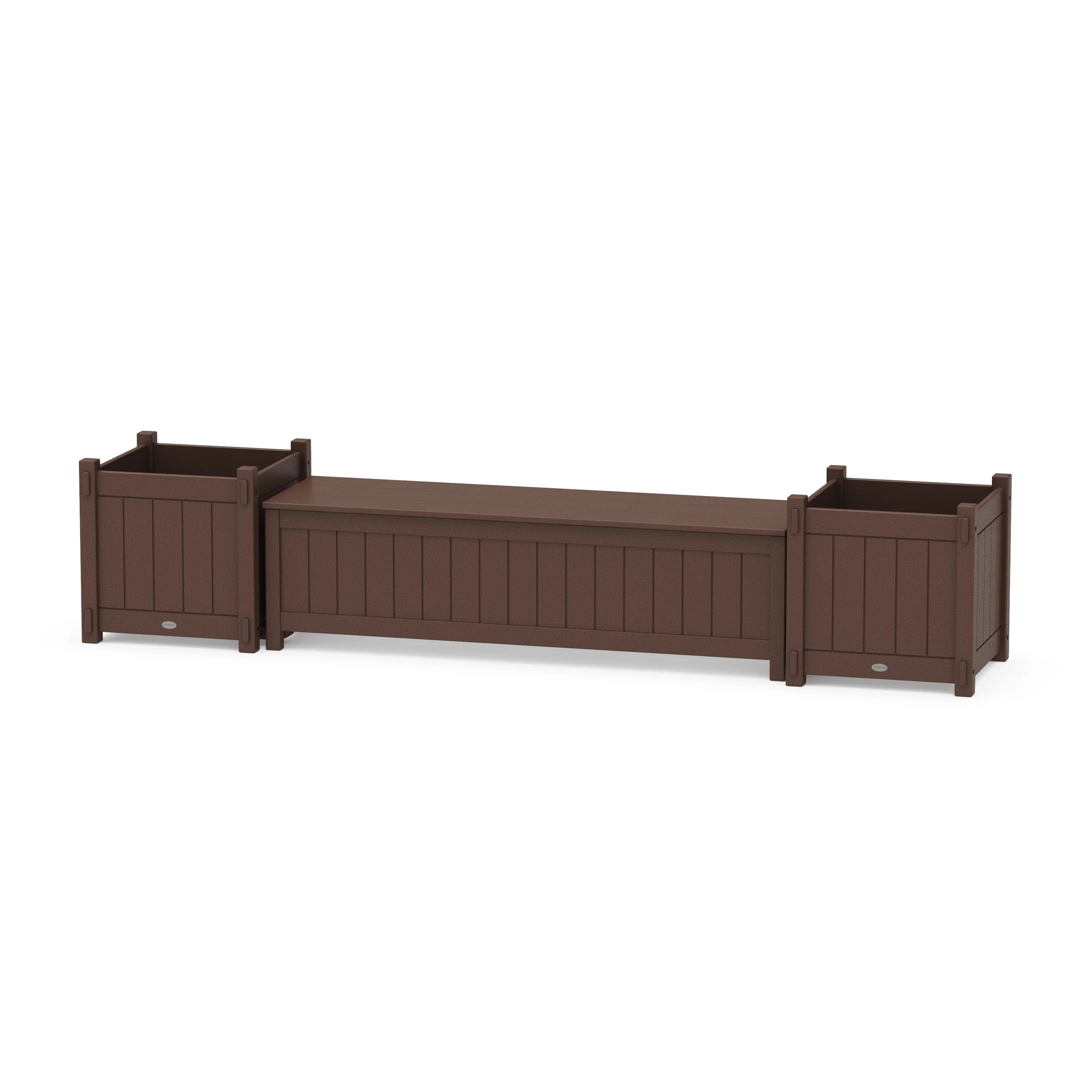 60" Vineyard Straight Planter Storage Bench Set- Large - Image 5