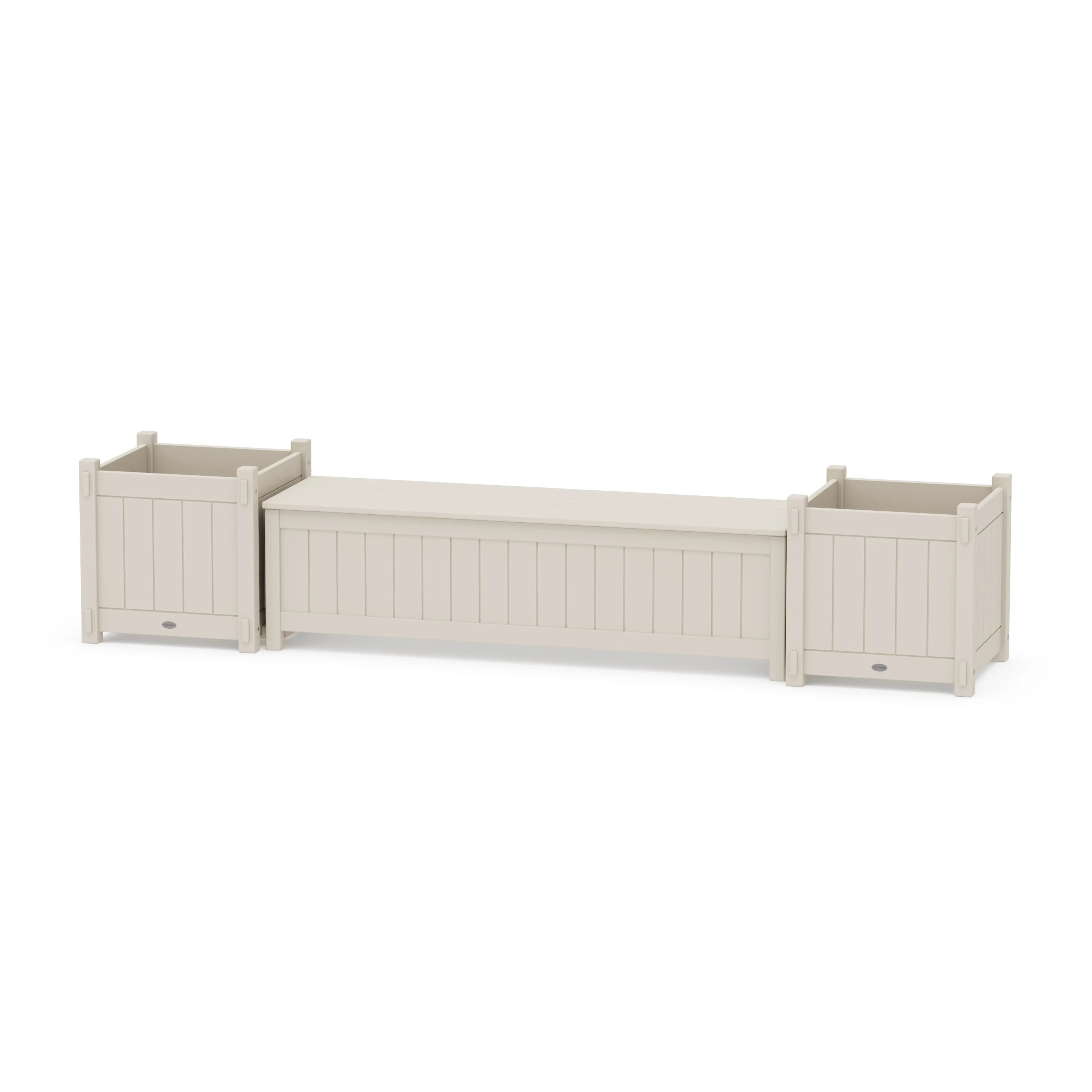 60" Vineyard Straight Planter Storage Bench Set- Large - Image 6