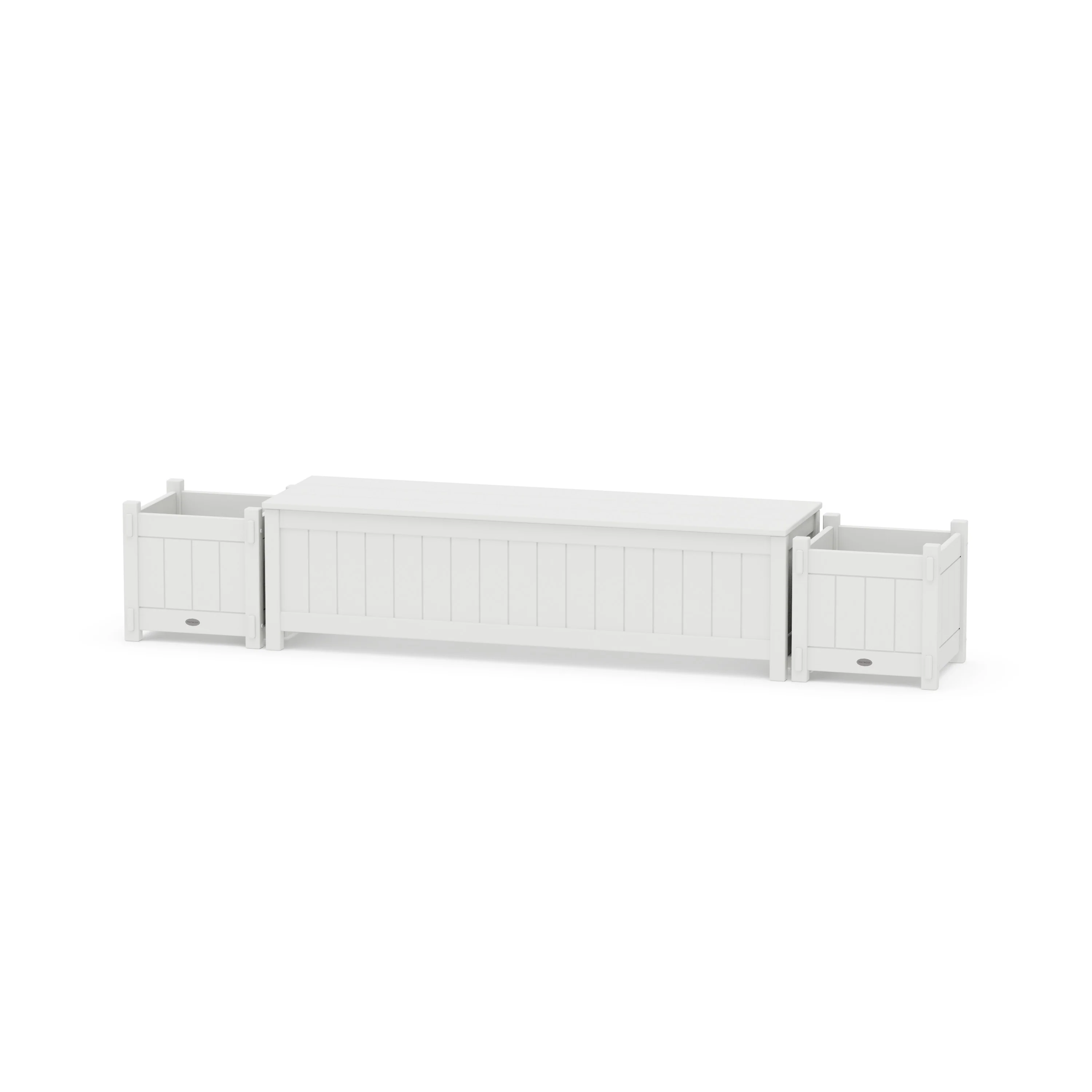 60" Vineyard Straight Planter Storage Bench Set - Image 2