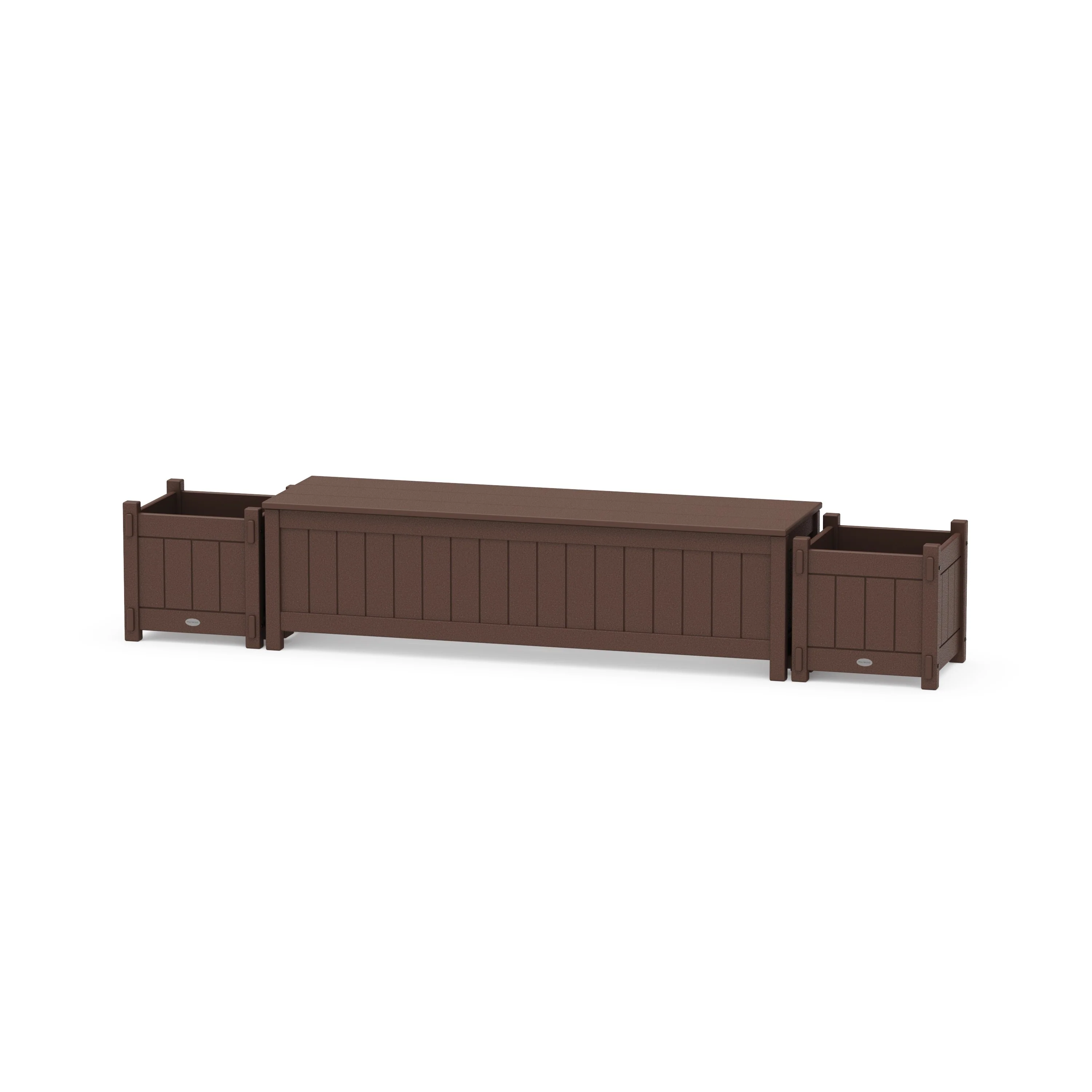60" Vineyard Straight Planter Storage Bench Set - Image 5