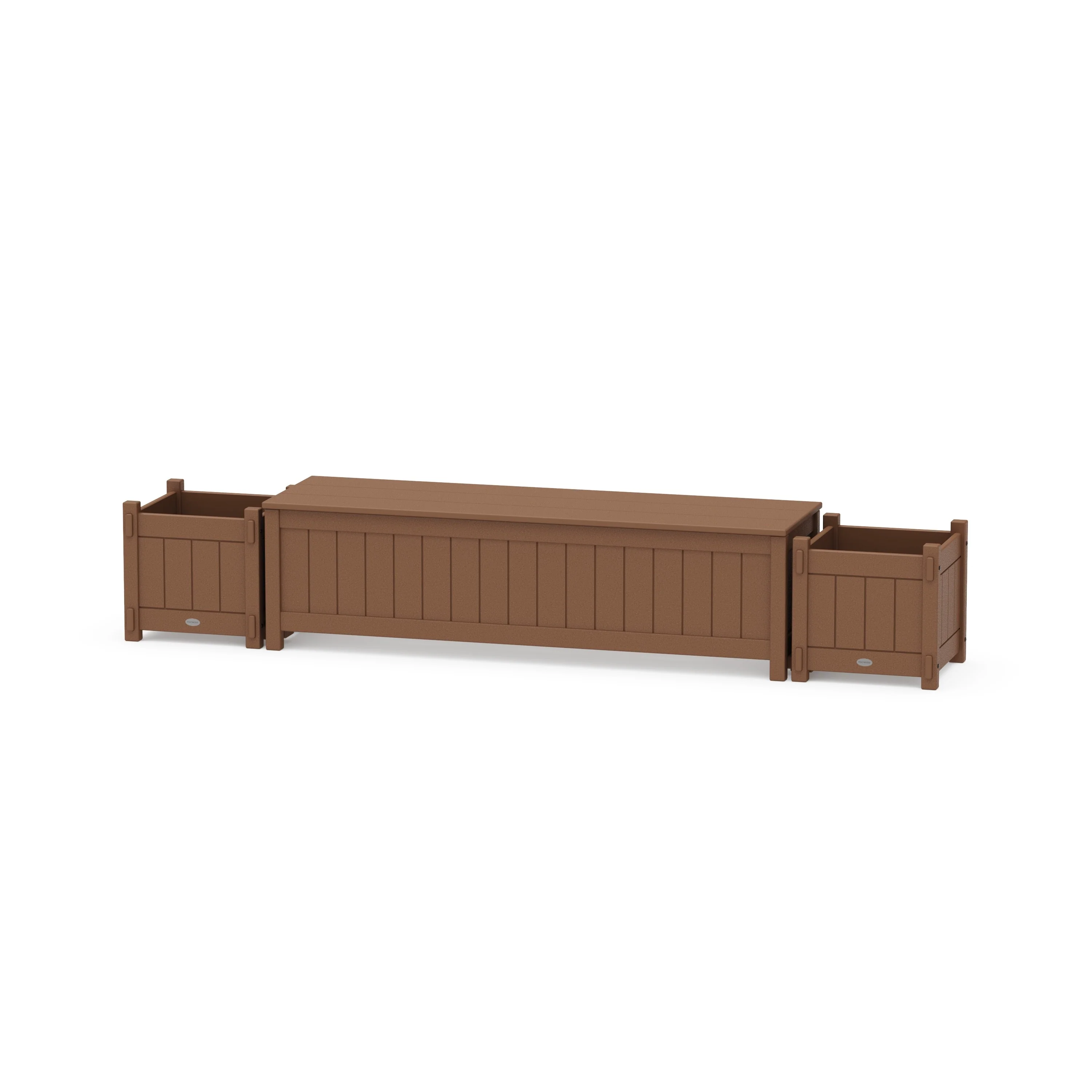 60" Vineyard Straight Planter Storage Bench Set - Image 7