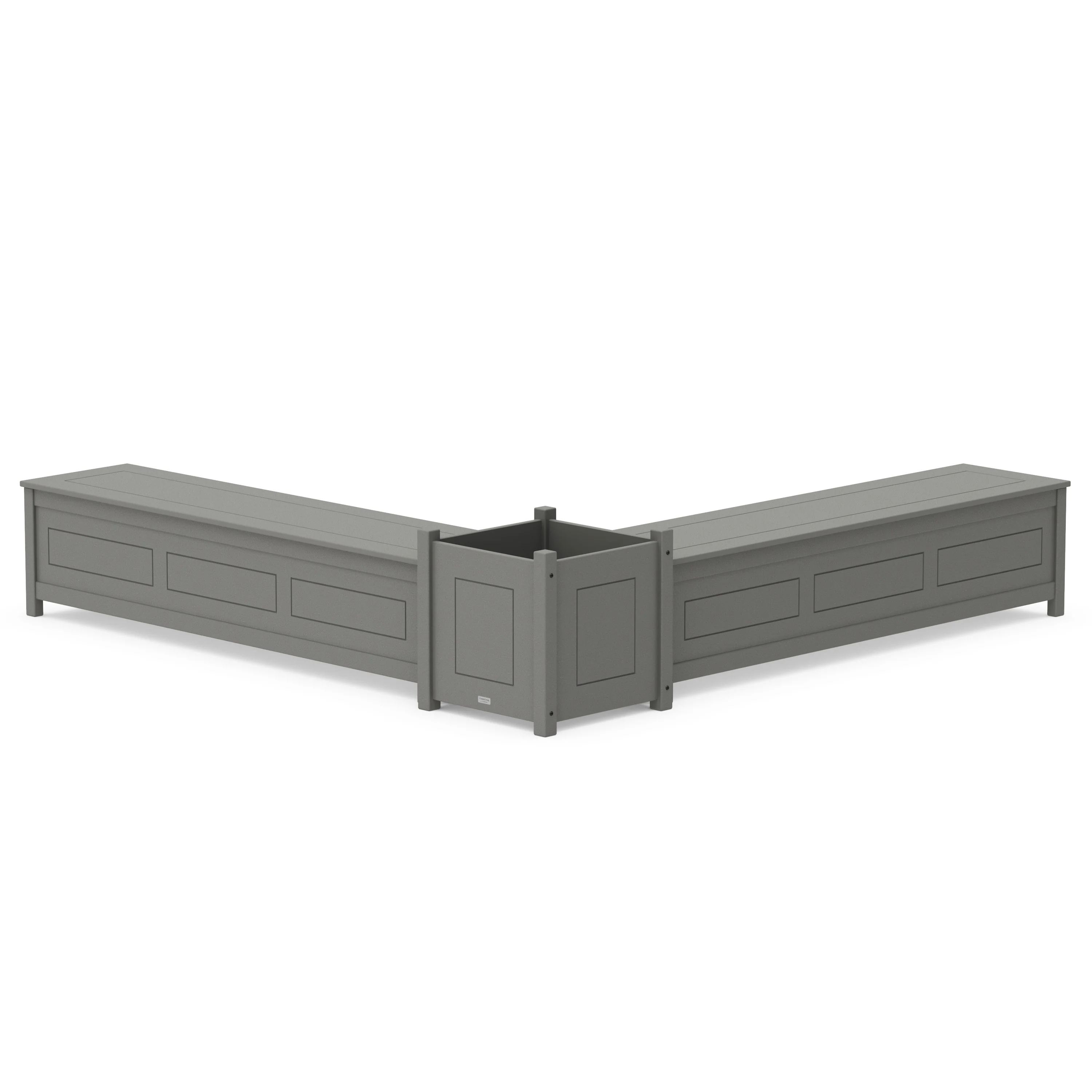 72" Country Living L- Shaped Planter Storage Bench Set- Large
