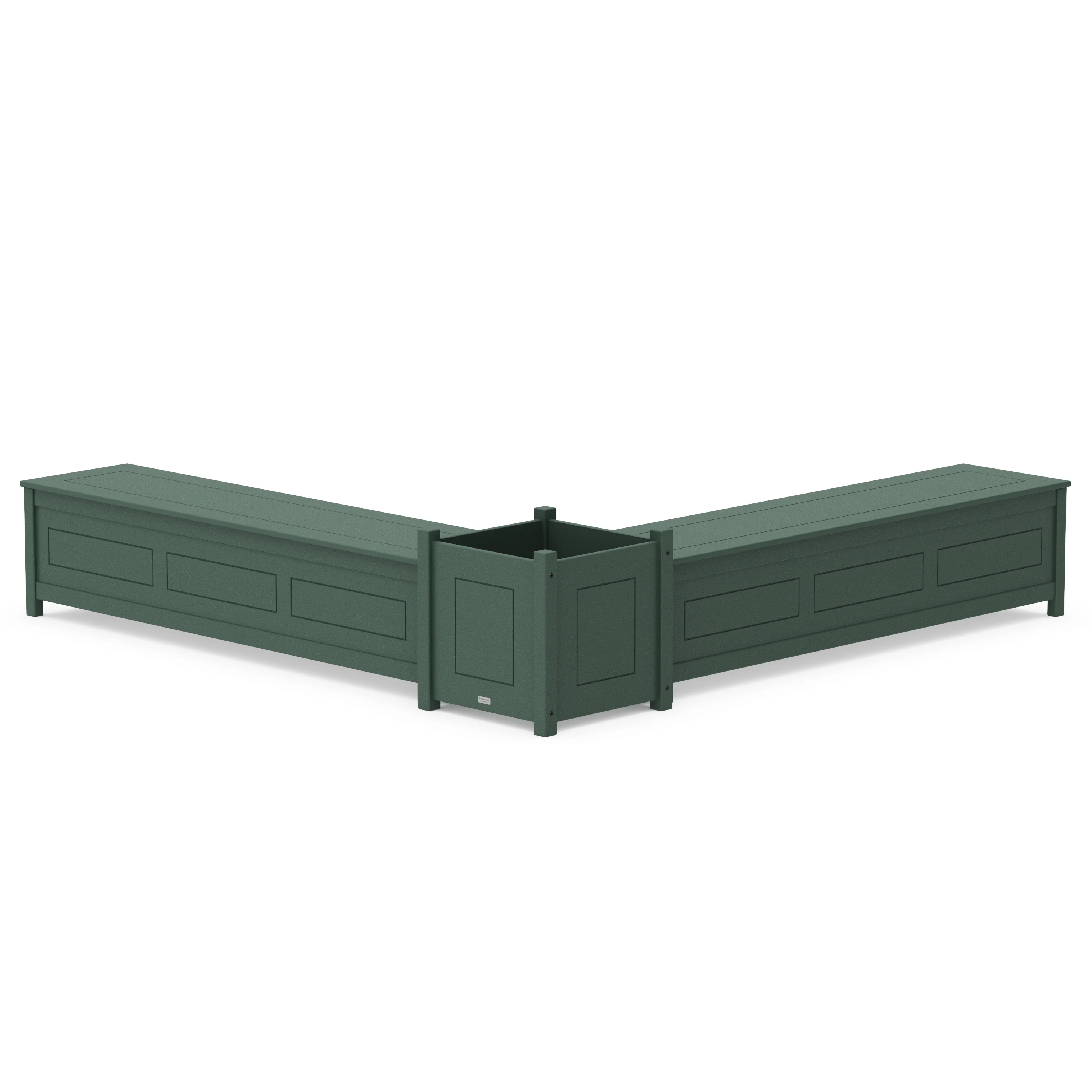 72" Country Living L- Shaped Planter Storage Bench Set- Large - Image 7
