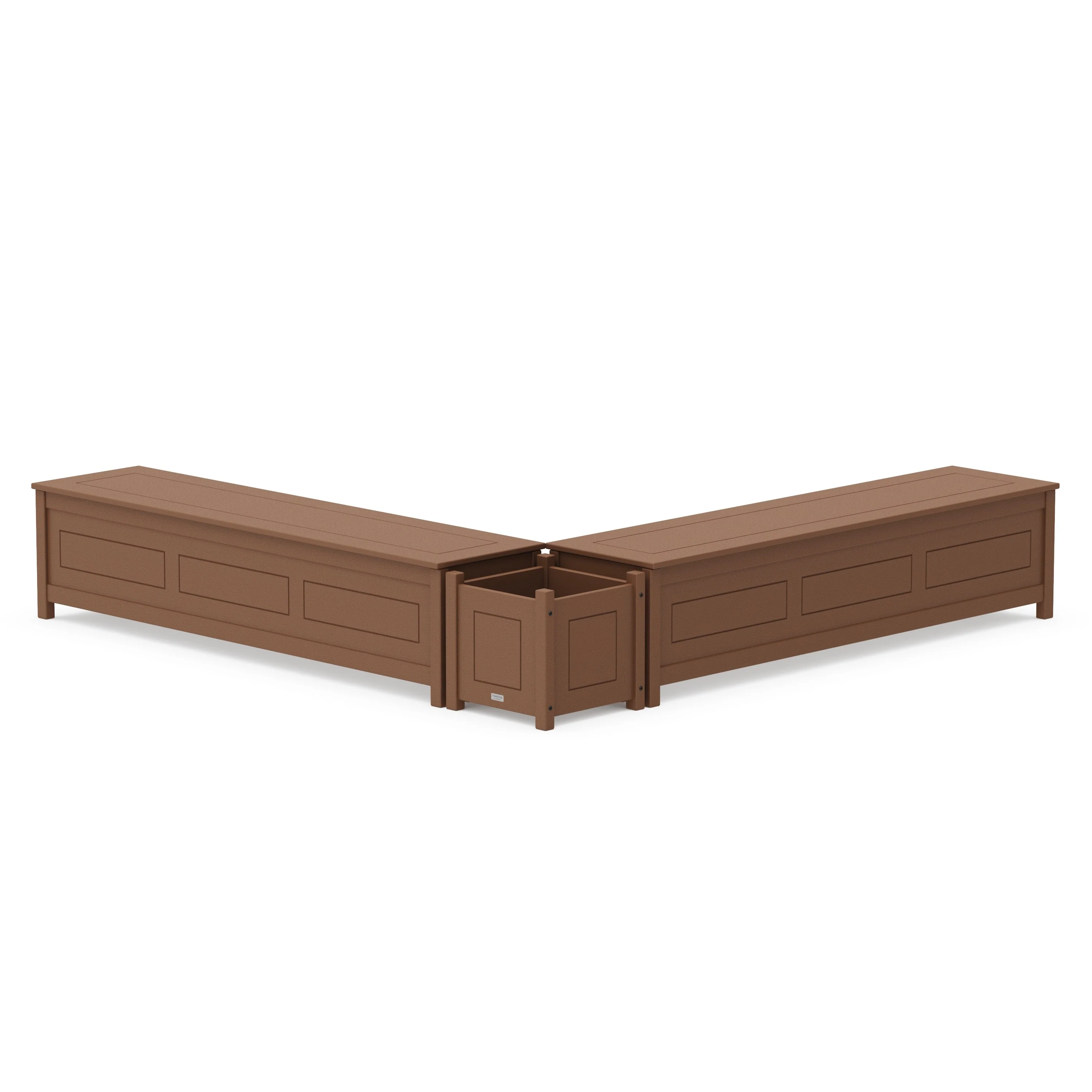 72" Country Living L- Shaped Planter Storage Bench Set - Image 2