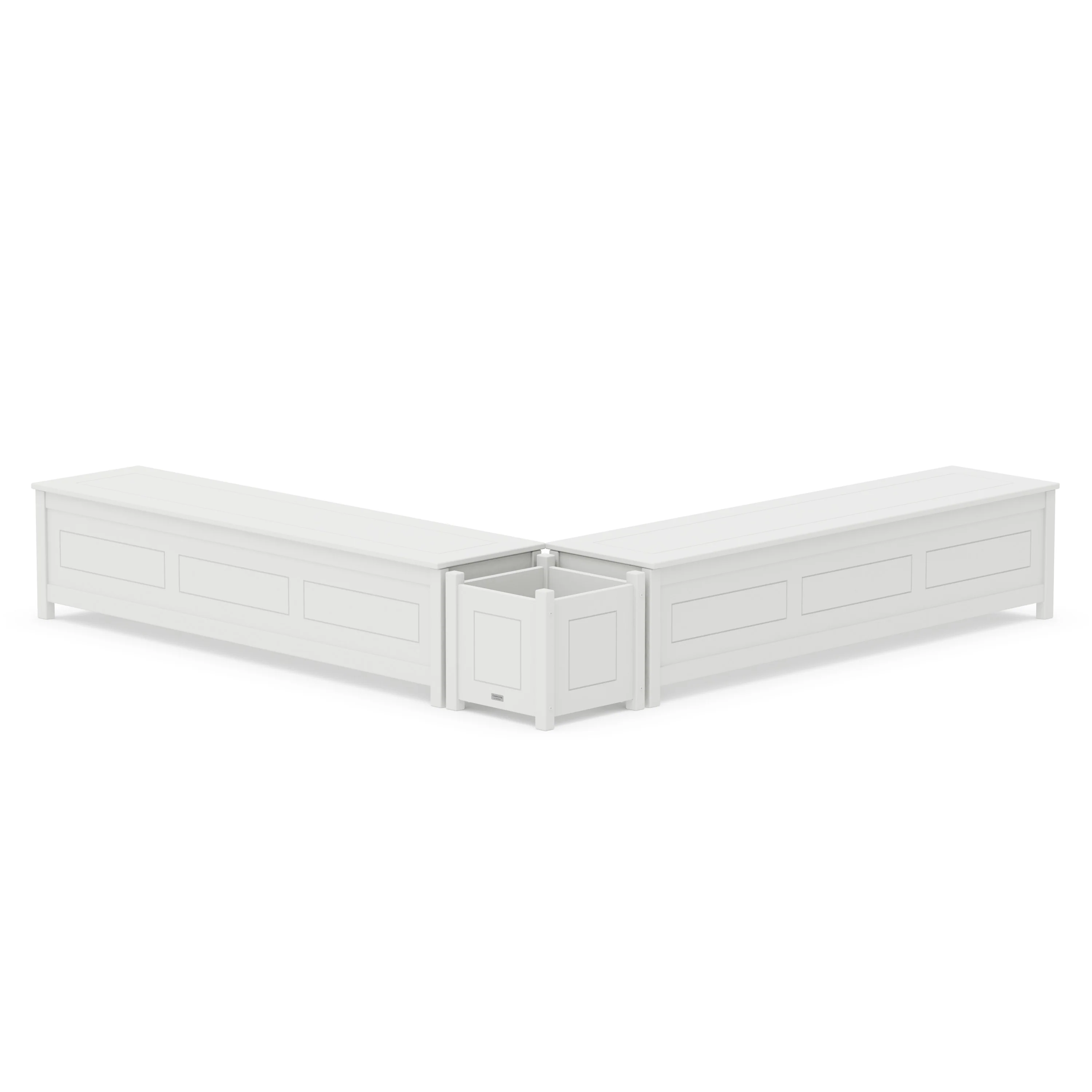 72" Country Living L- Shaped Planter Storage Bench Set - Image 5