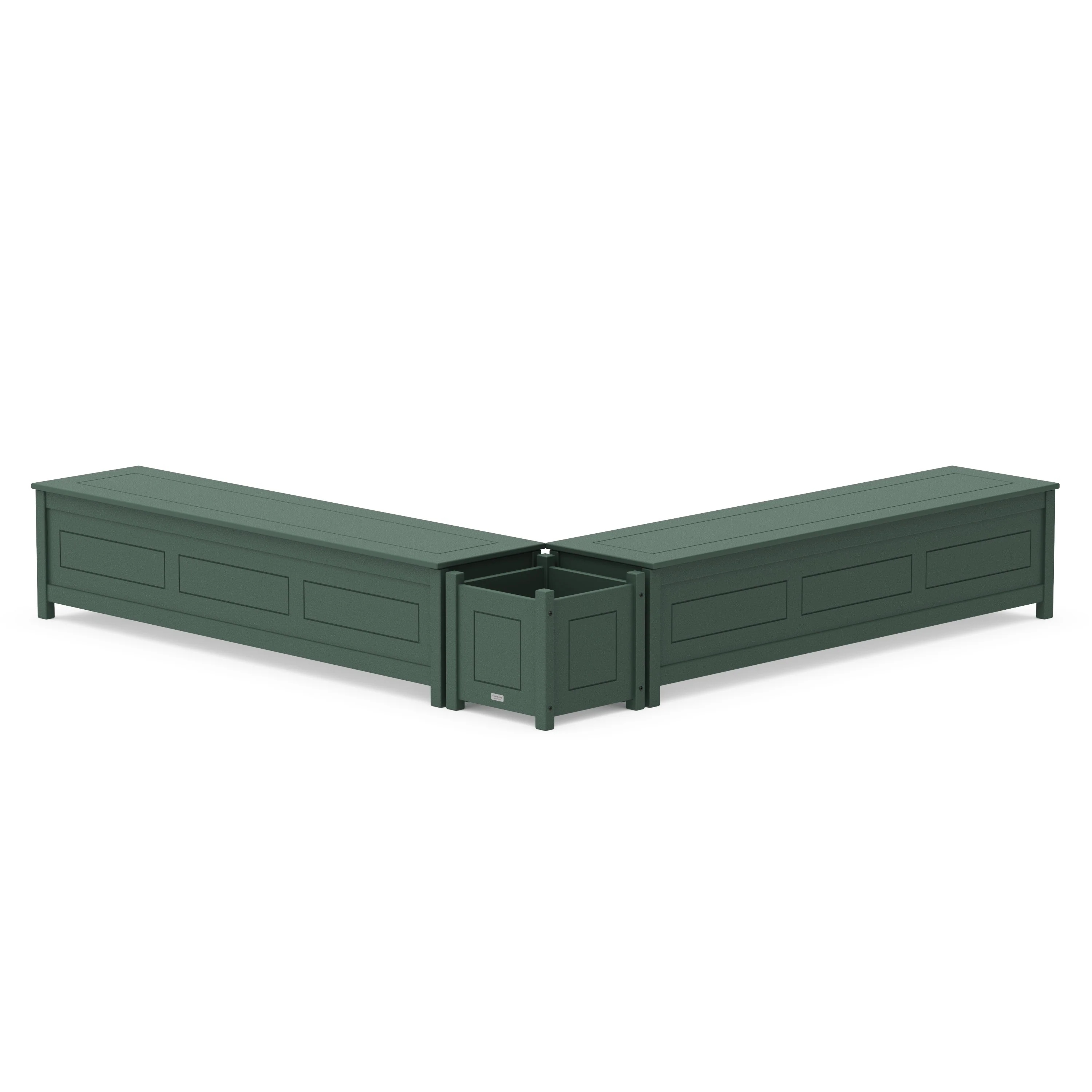 72" Country Living L- Shaped Planter Storage Bench Set - Image 6