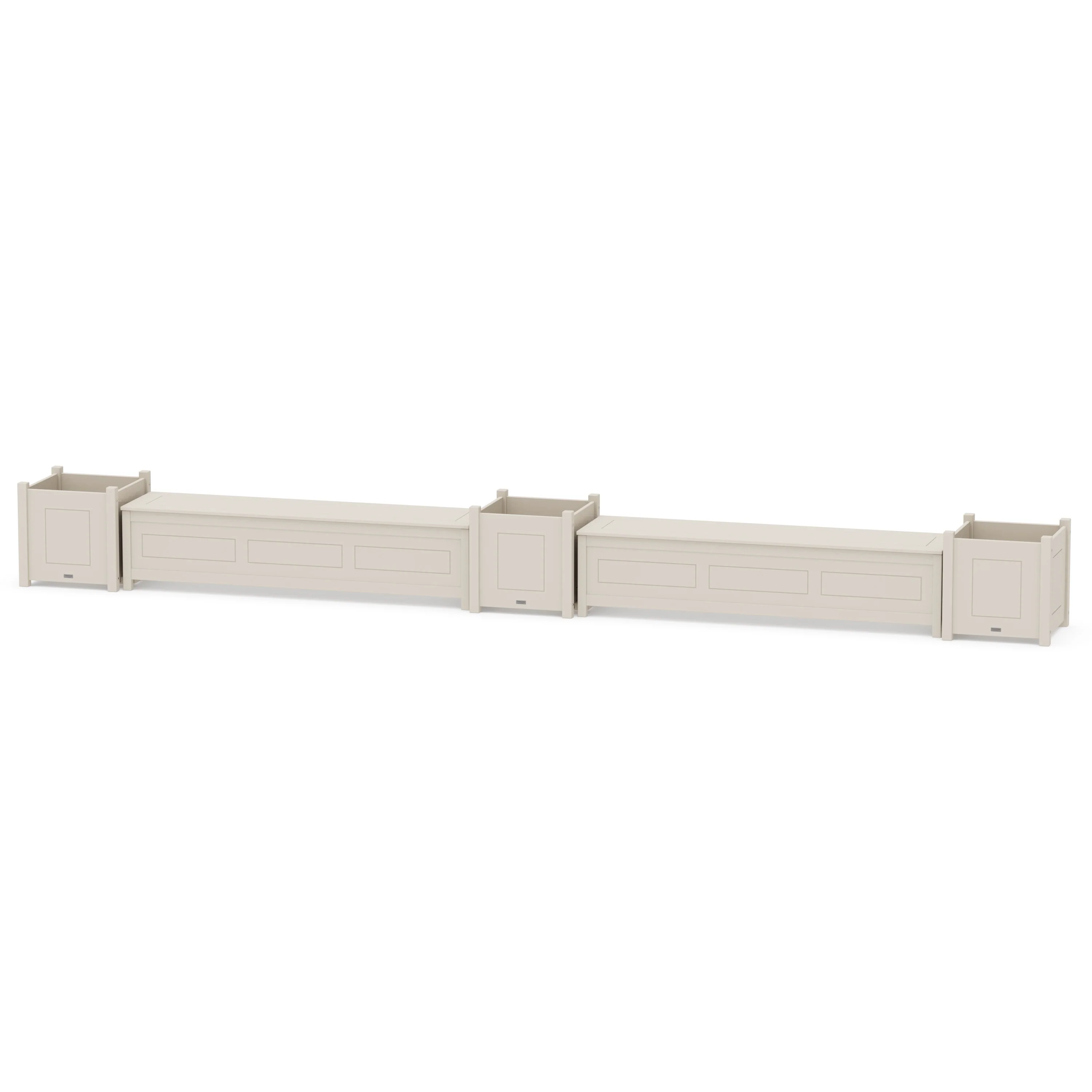 72" Country Living Straight Double Planter Storage Bench Set- Large - Image 3