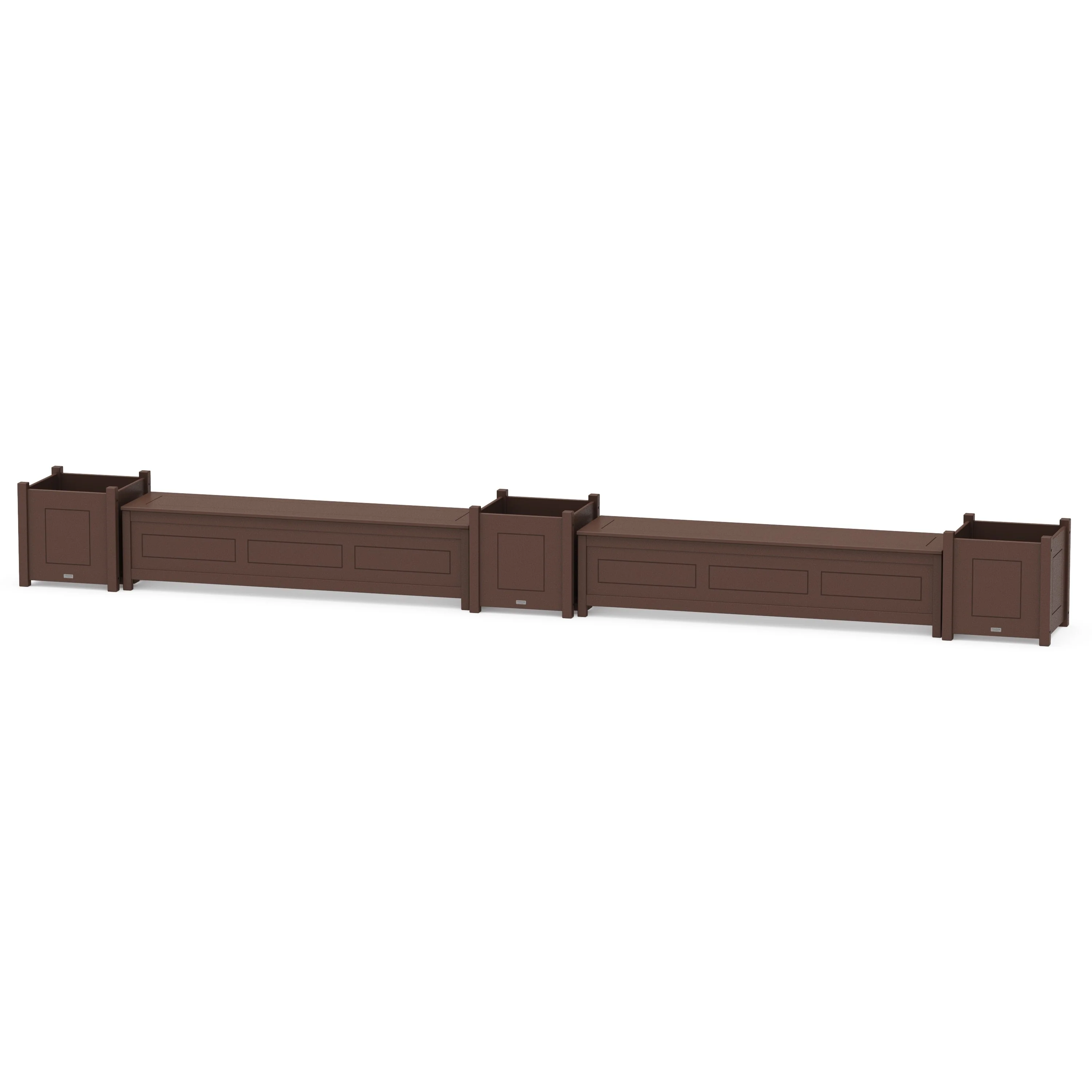 72" Country Living Straight Double Planter Storage Bench Set- Large - Image 7